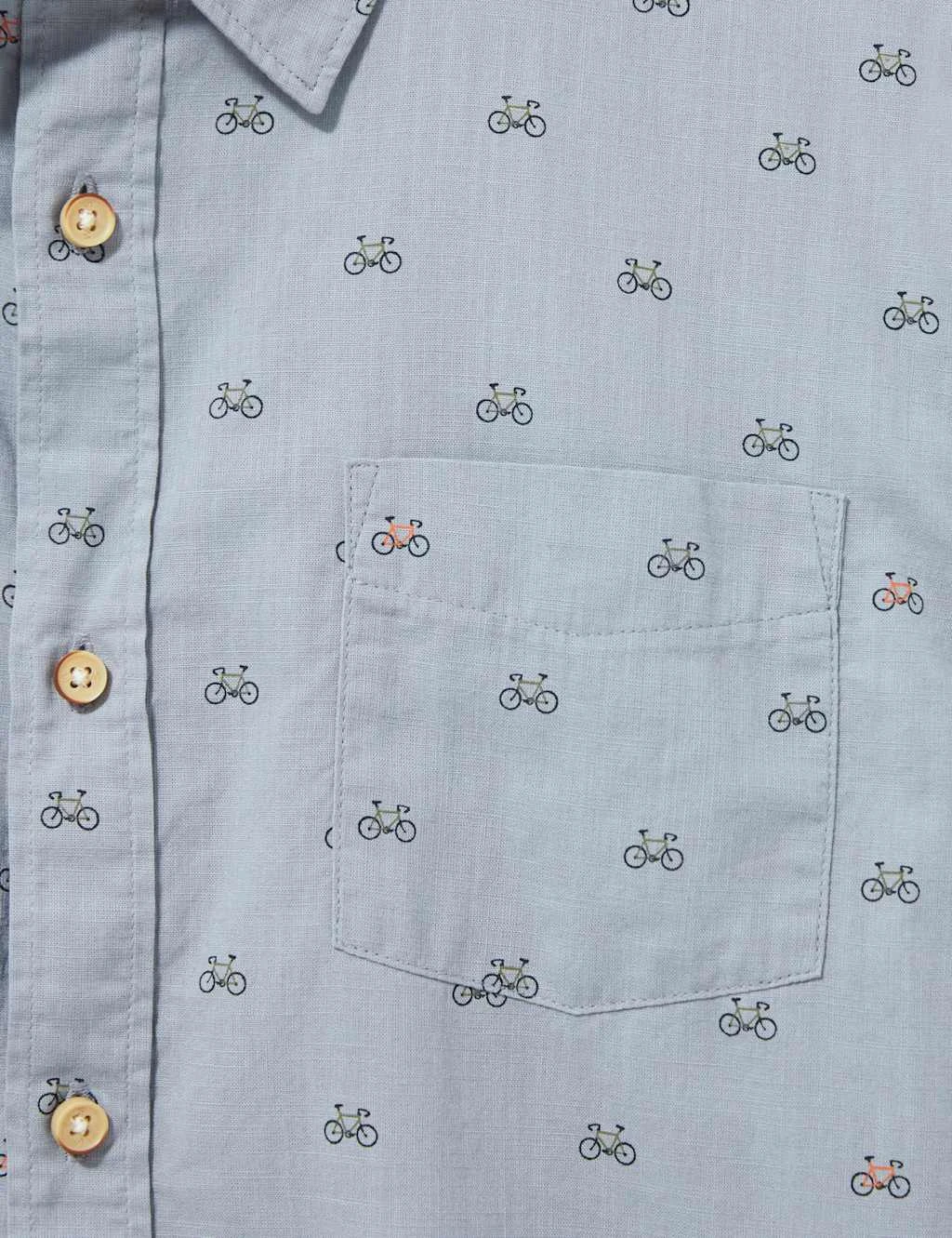 WHITE STUFF Pure Cotton Bicycle Print Shirt 6 WHITE STUFF Pure Cotton Bicycle Print Shirt - Image 6