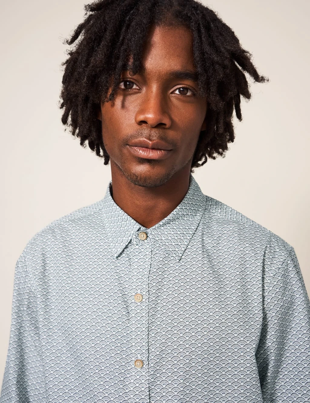 WHITE STUFF Pure Cotton Fan Print Shirt 3 WHITE STUFF Pure Cotton Fan Print Shirt - Image 3