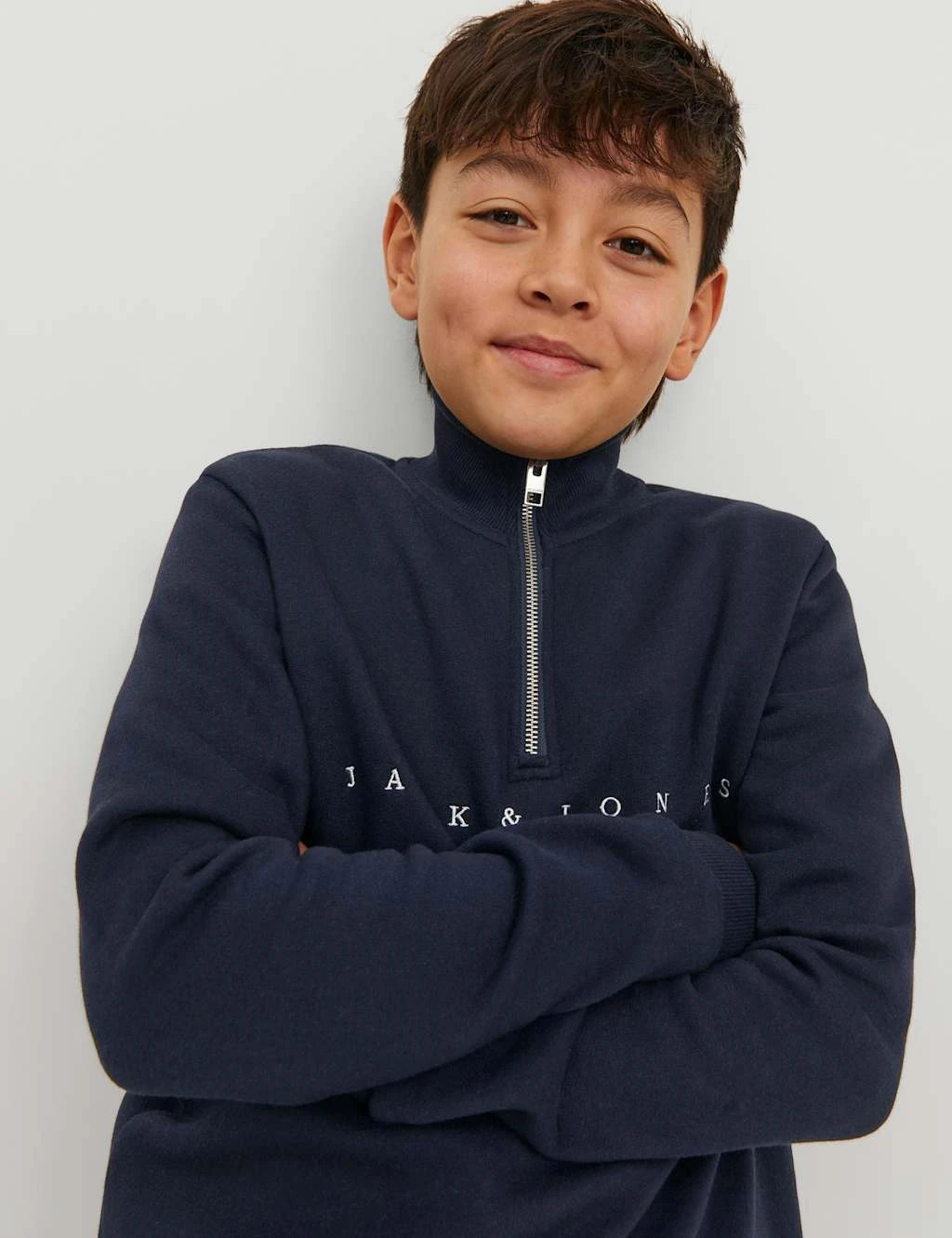 Jack & Jones Junior Cotton Rich Logo Half Zip Sweatshirt (8-16 Yrs) 4 Jack & Jones Junior Cotton Rich Logo Half Zip Sweatshirt (8-16 Yrs) - Image 4