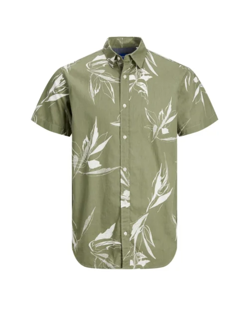 Jack & Jones Junior Pure Cotton Leaf Print Shirt (8-16 Yrs)