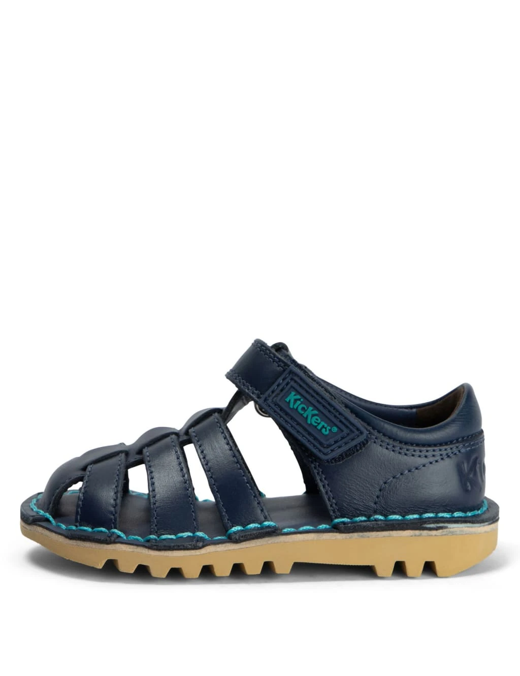 Kickers Kids' Leather Riptape Sandals (7 Small-12 Small) 1 Kickers Kids' Leather Riptape Sandals (7 Small-12 Small)