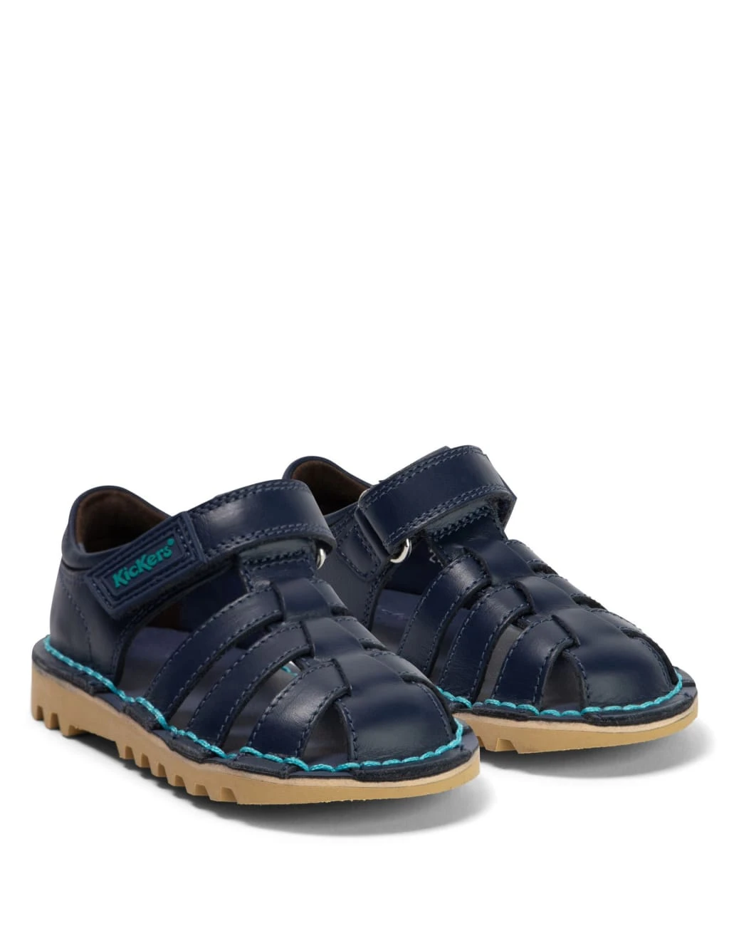 Kickers Kids' Leather Riptape Sandals (7 Small-12 Small) 2 Kickers Kids' Leather Riptape Sandals (7 Small-12 Small) - Image 2