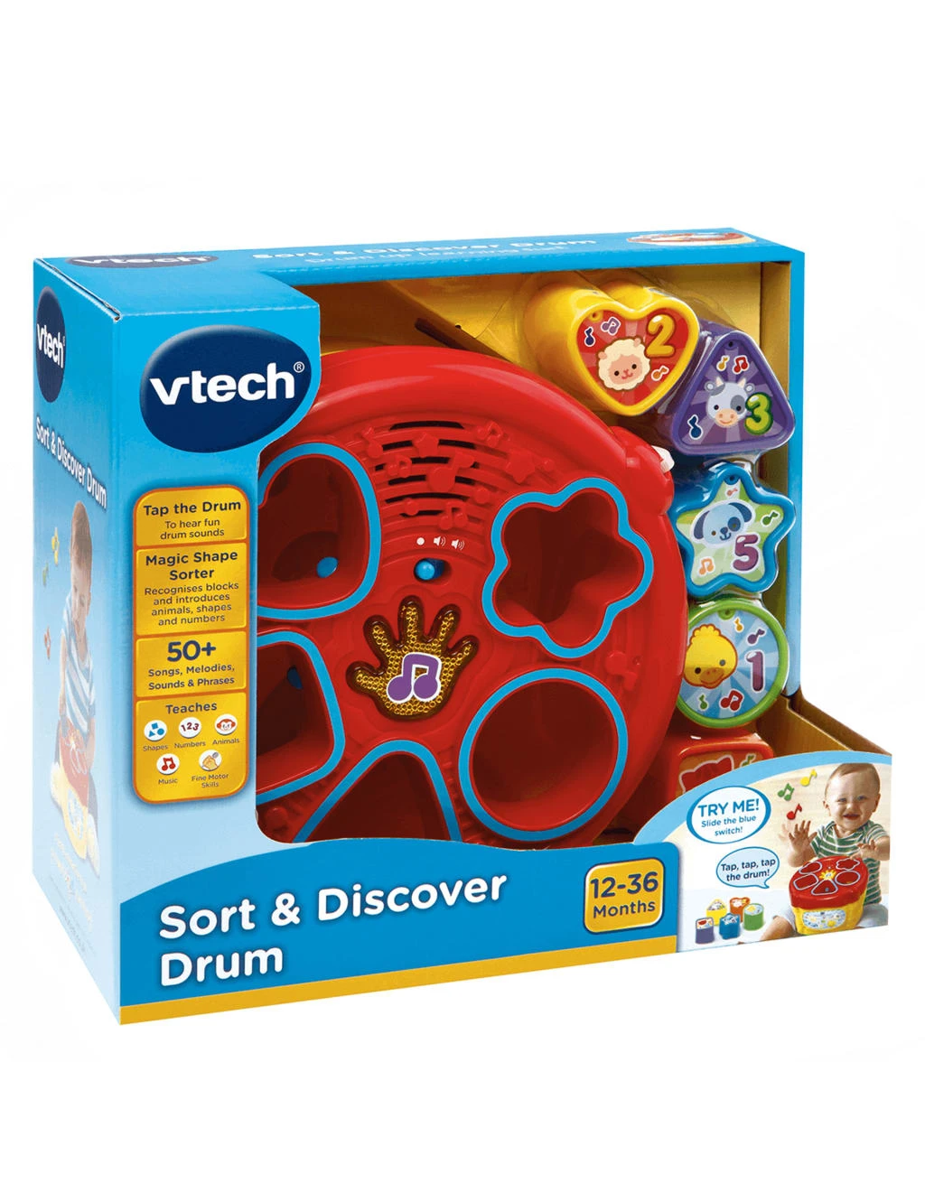 VTech Sort & Discover Interactive Drum (1-3 Yrs) 4 VTech Sort & Discover Interactive Drum (1-3 Yrs) - Image 4