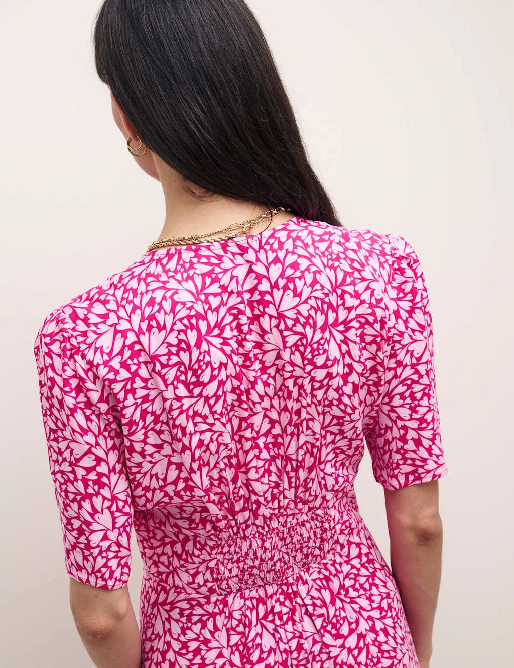 Heart Print V-Neck Midi Tea Dress 6 Heart Print V-Neck Midi Tea Dress - Image 6