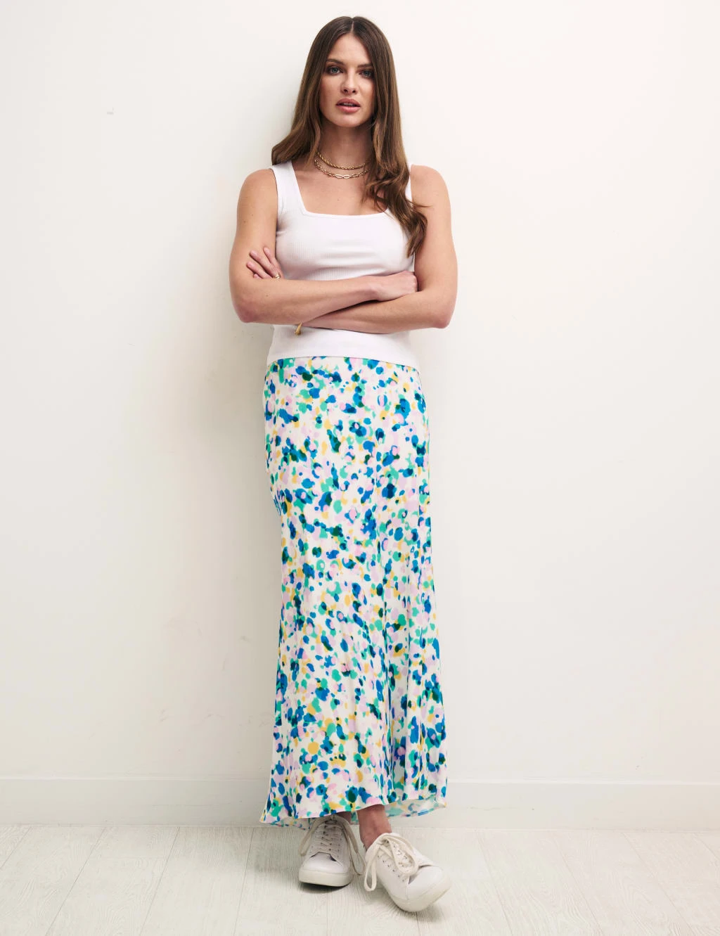 Printed Maxi Slip Skirt 1 Printed Maxi Slip Skirt