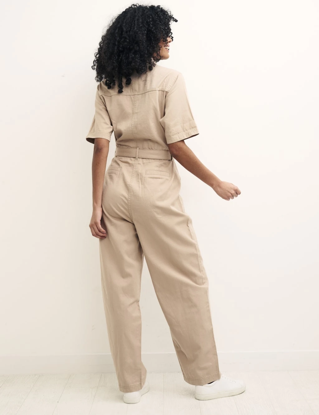 Organic Cotton Belted Wide Leg Jumpsuit 2 Organic Cotton Belted Wide Leg Jumpsuit - Image 2