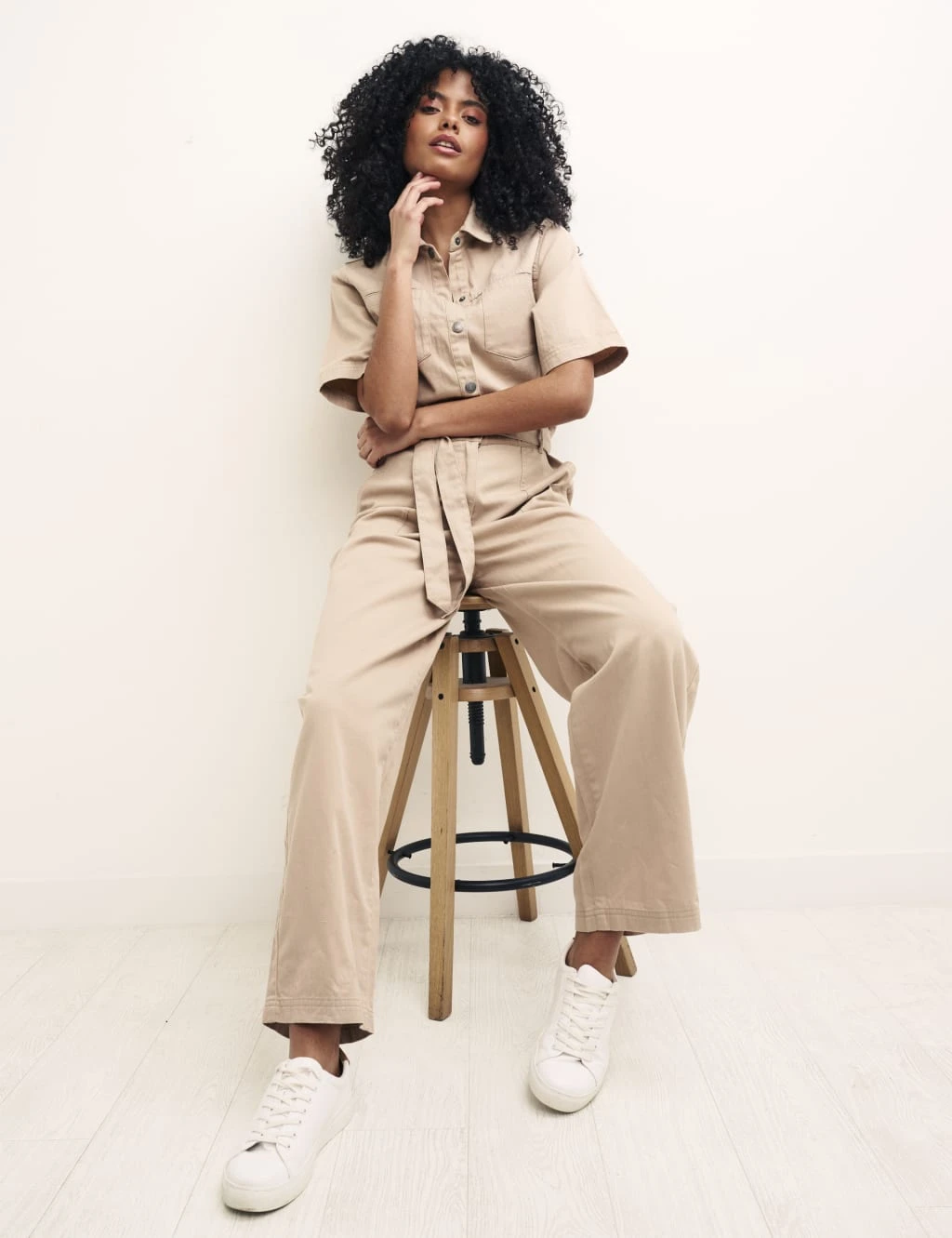 Organic Cotton Belted Wide Leg Jumpsuit 3 Organic Cotton Belted Wide Leg Jumpsuit - Image 3