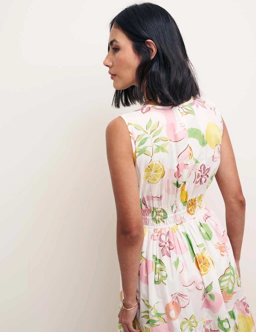 Organic Cotton Printed Midi Waisted Dress 5 Organic Cotton Printed Midi Waisted Dress - Image 5