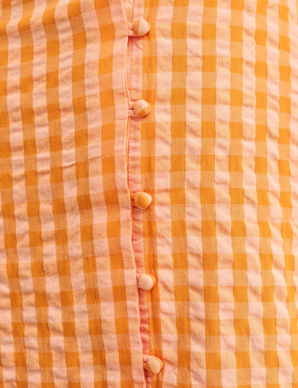 Pure Cotton Gingham V-Neck Midi Tea Dress 6 Pure Cotton Gingham V-Neck Midi Tea Dress - Image 6