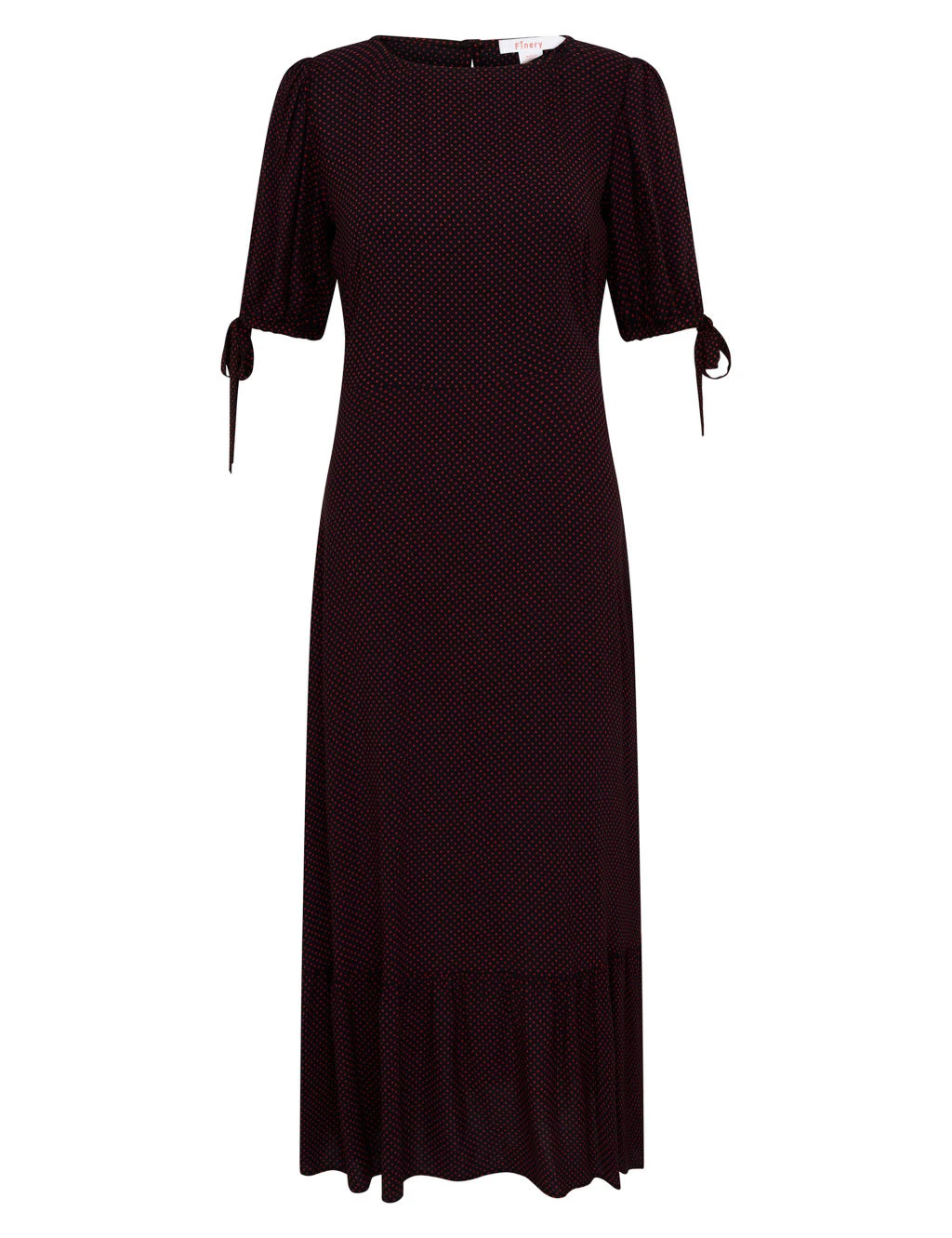 Polka Dot Tie Puff Sleeve Midi Tea Dress 2 Polka Dot Tie Puff Sleeve Midi Tea Dress - Image 2