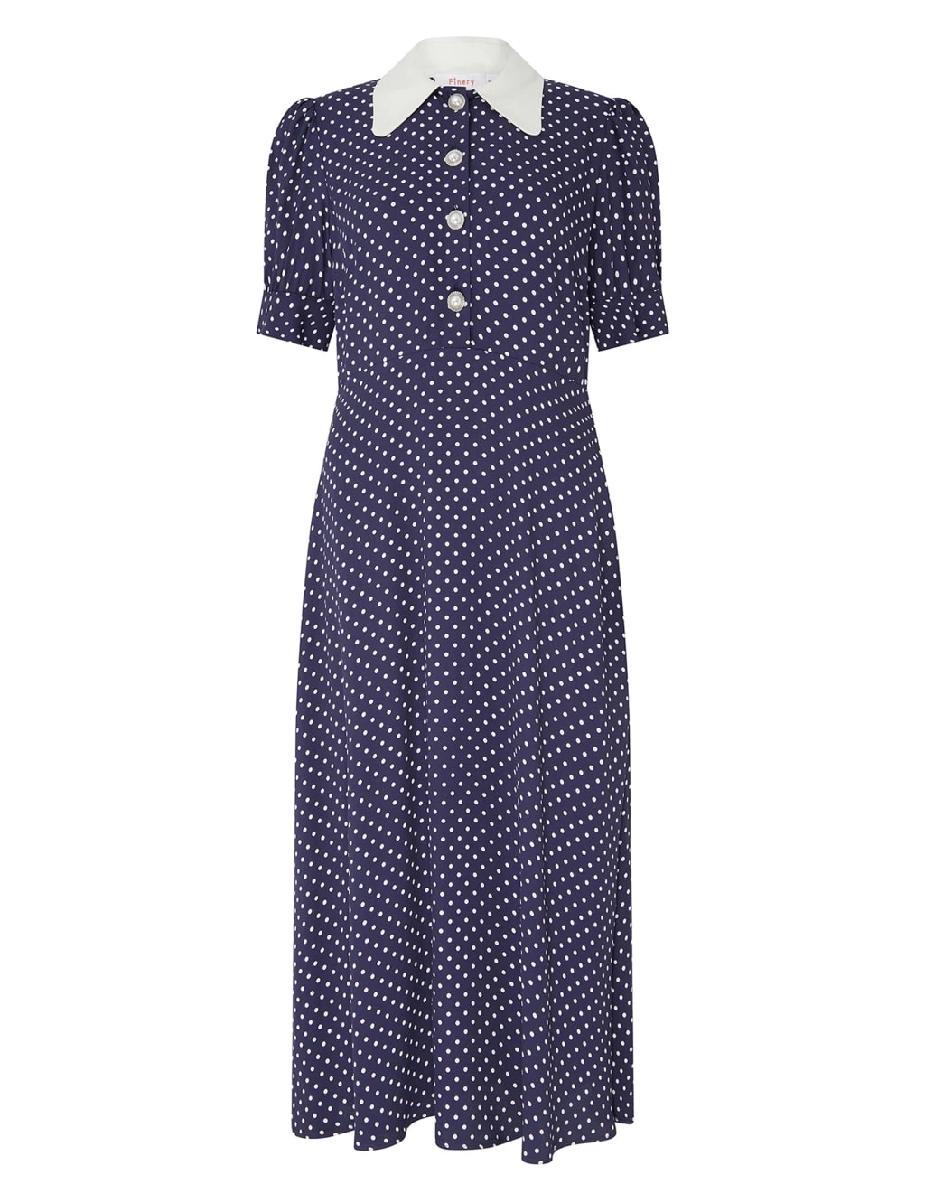 Polka Dot Collared Midi Tea Dress 2 Polka Dot Collared Midi Tea Dress - Image 2