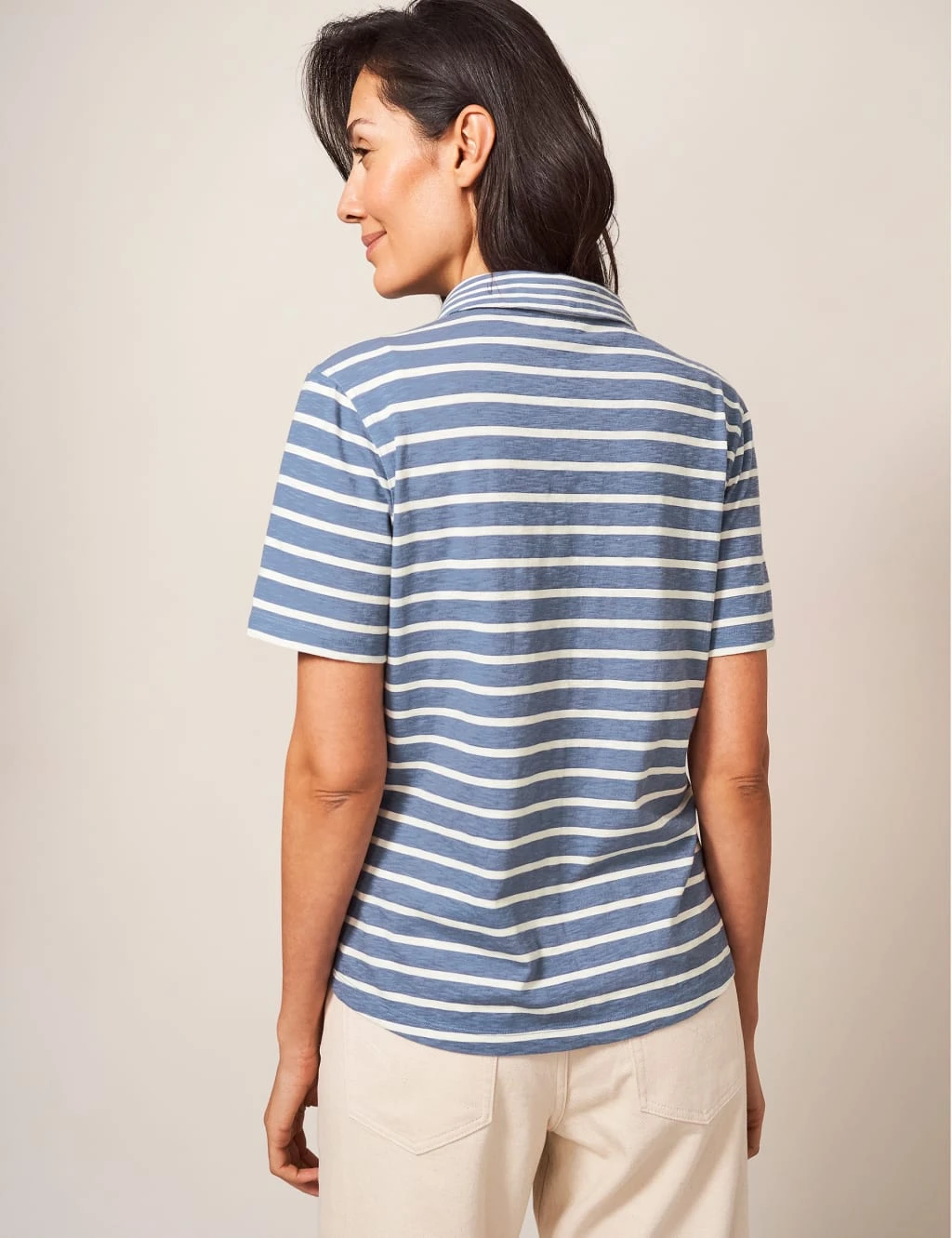 WHITE STUFF Pure Cotton Striped Collared Shirt 3 WHITE STUFF Pure Cotton Striped Collared Shirt - Image 3