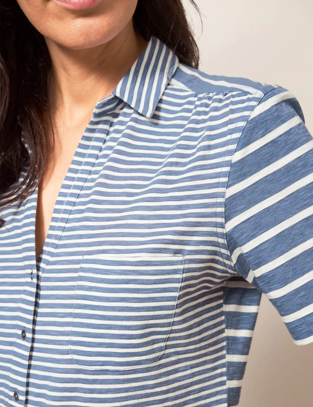 WHITE STUFF Pure Cotton Striped Collared Shirt 5 WHITE STUFF Pure Cotton Striped Collared Shirt - Image 5