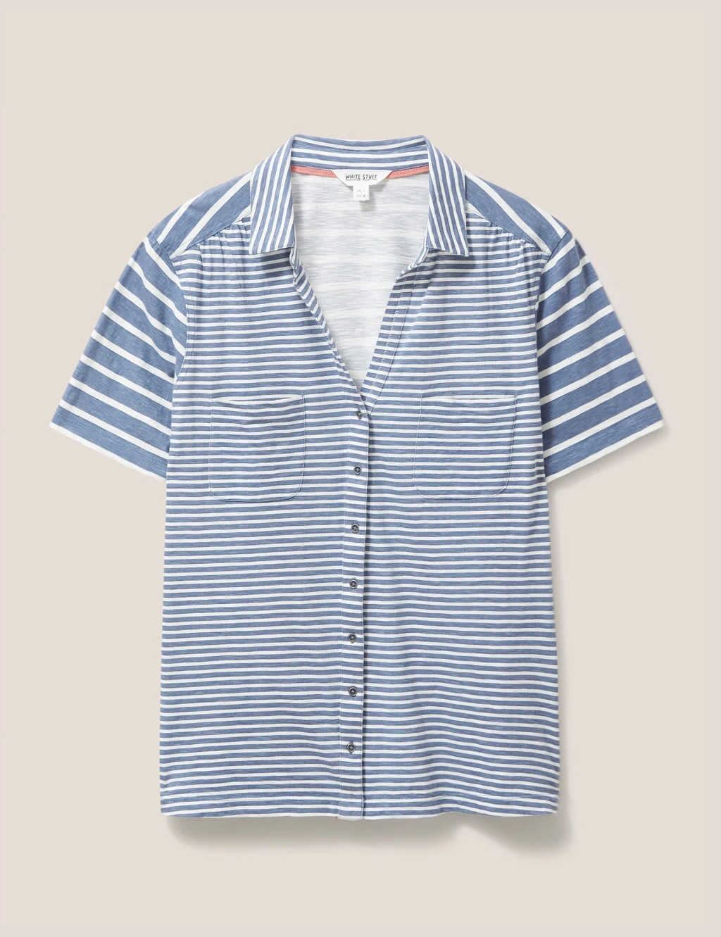 WHITE STUFF Pure Cotton Striped Collared Shirt 2 WHITE STUFF Pure Cotton Striped Collared Shirt - Image 2