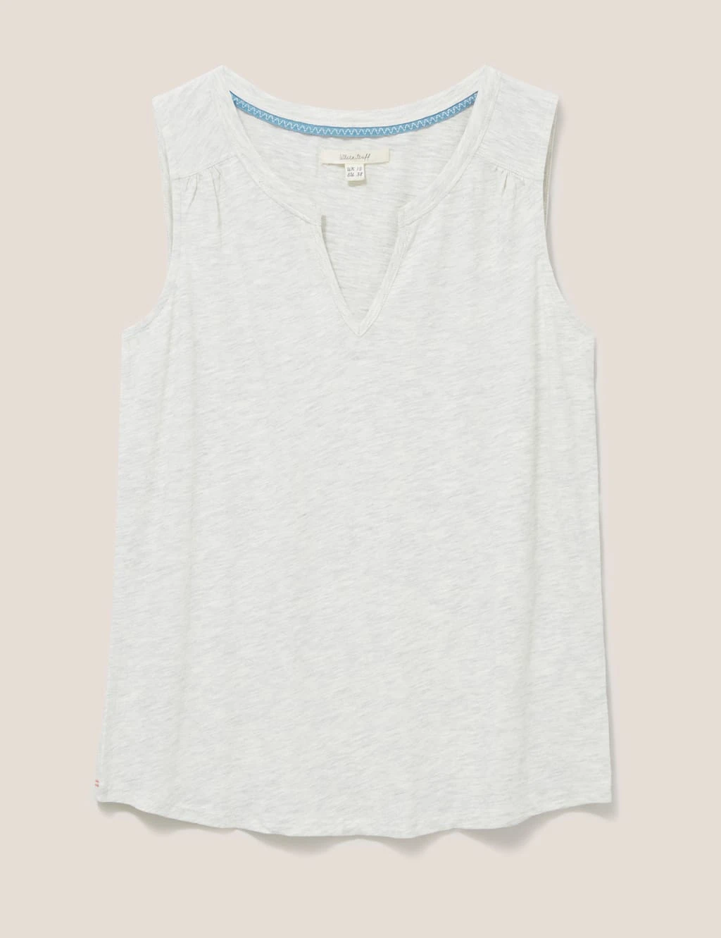 WHITE STUFF Pure Cotton Notch Neck Vest Top 2 WHITE STUFF Pure Cotton Notch Neck Vest Top - Image 2
