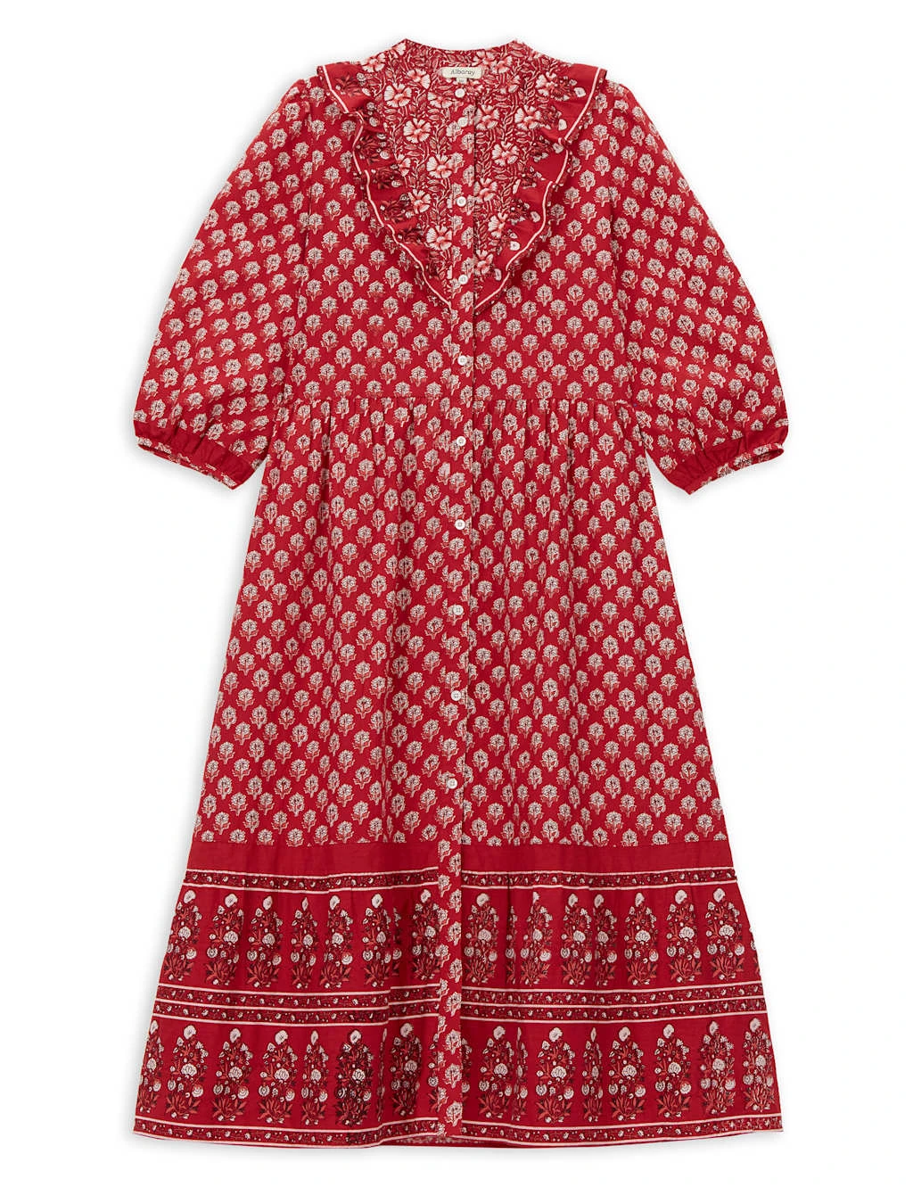 Pure Cotton Floral Midi Waisted Dress 2 Pure Cotton Floral Midi Waisted Dress - Image 2