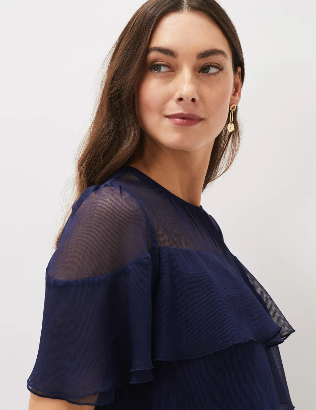 Round Neck Knee Length Tiered Dress 4 Round Neck Knee Length Tiered Dress - Image 4