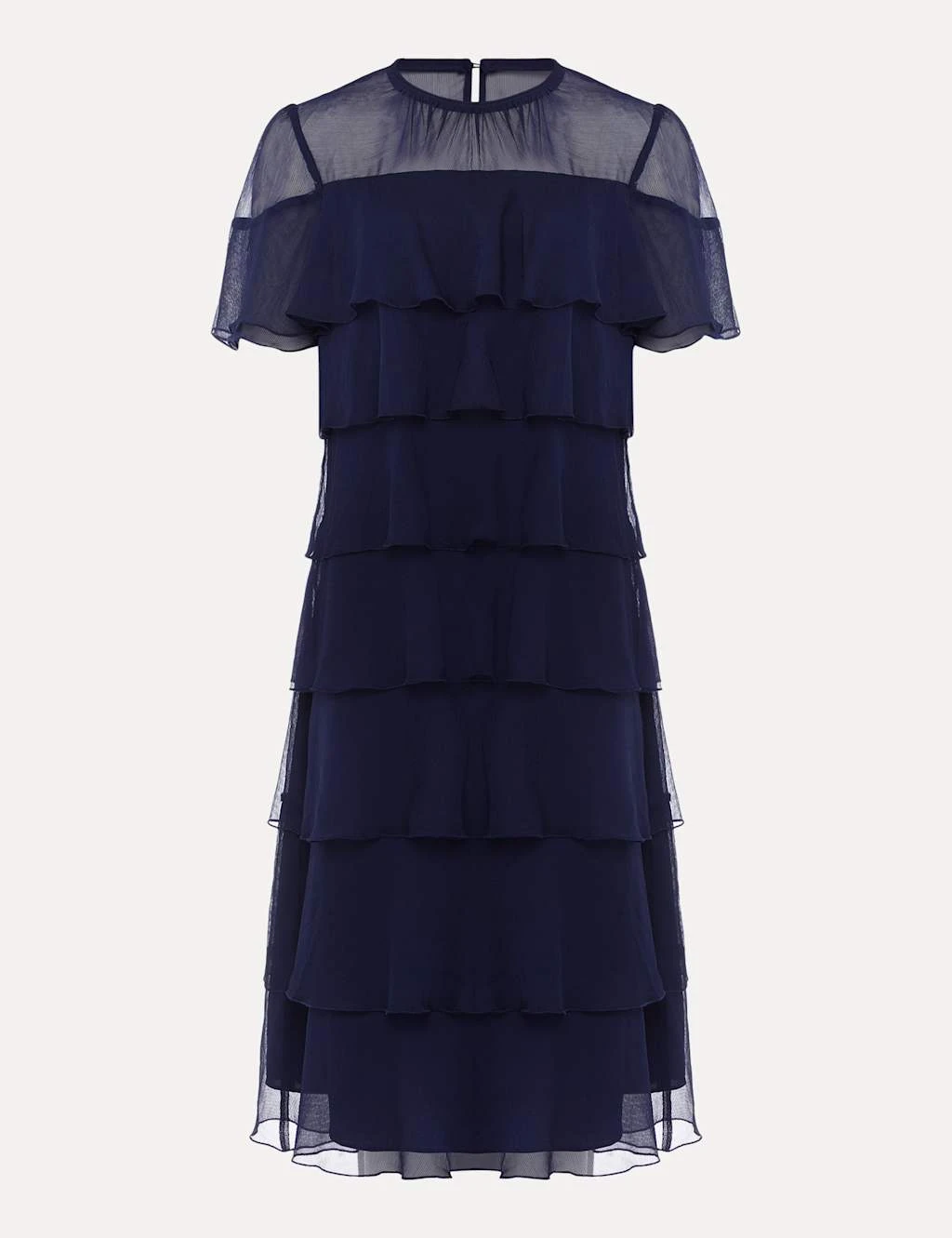 Round Neck Knee Length Tiered Dress 2 Round Neck Knee Length Tiered Dress - Image 2