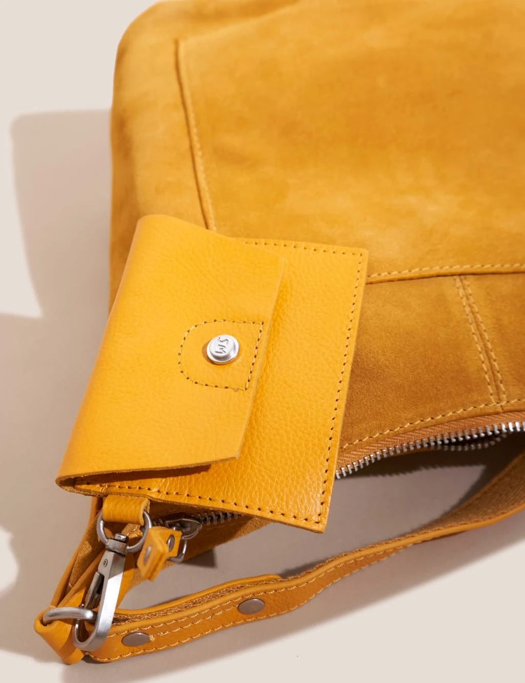 WHITE STUFF Suede Zip Detail Cross Body Bag 2 WHITE STUFF Suede Zip Detail Cross Body Bag - Image 2