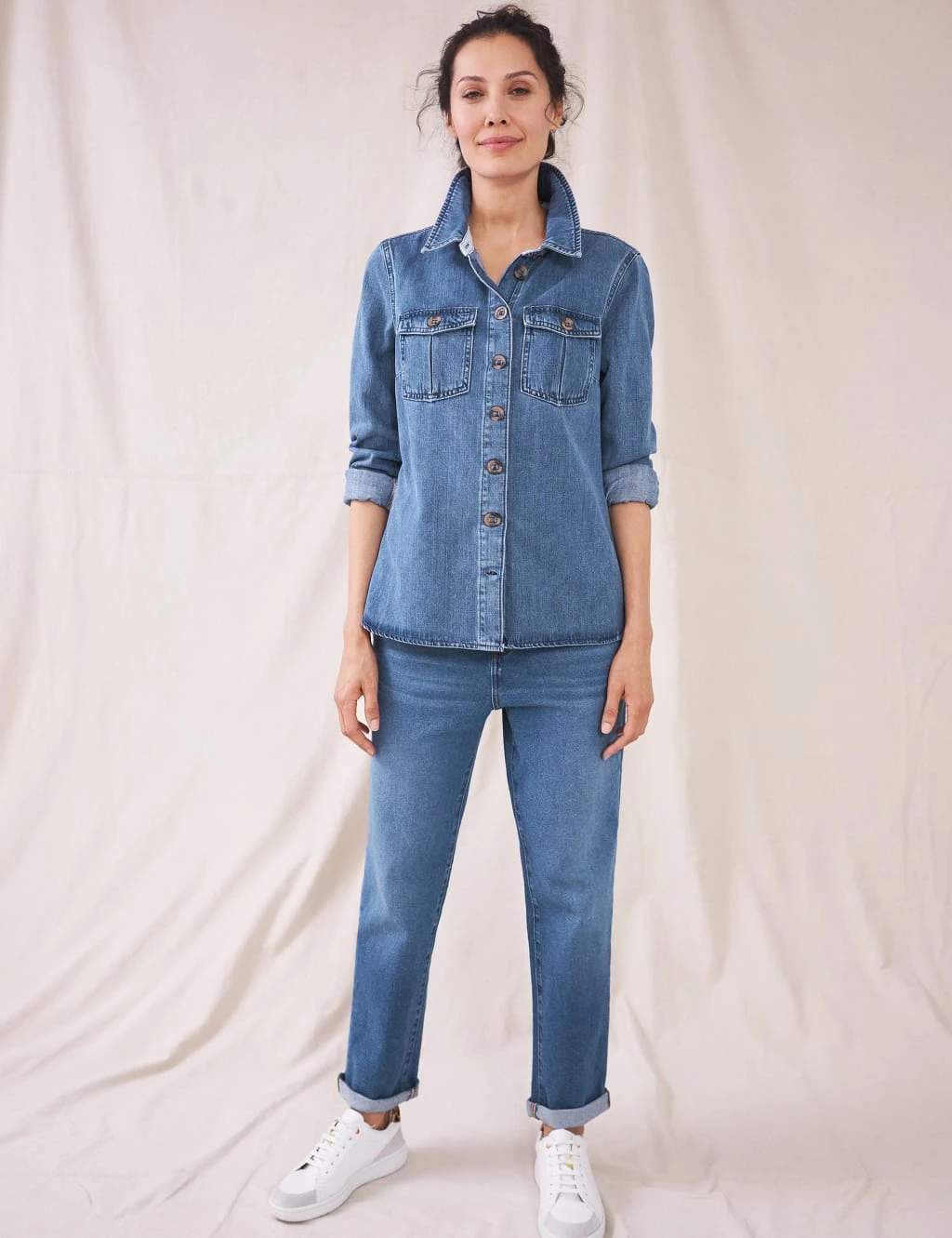 WHITE STUFF Tencel™ Rich Denim Long Sleeve Shirt 1 WHITE STUFF Tencel™ Rich Denim Long Sleeve Shirt