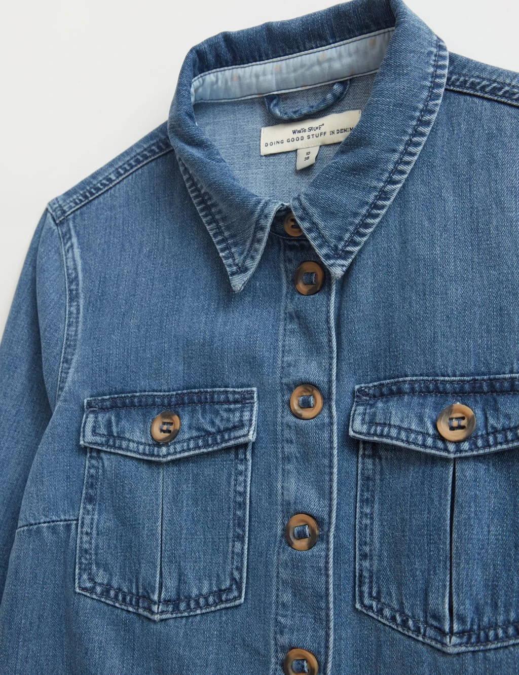 WHITE STUFF Tencel™ Rich Denim Long Sleeve Shirt 5 WHITE STUFF Tencel™ Rich Denim Long Sleeve Shirt - Image 5