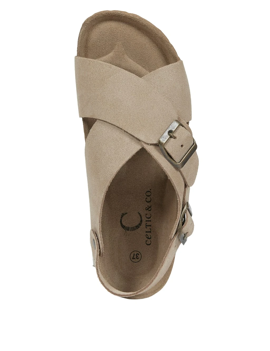 Celtic & Co. Leather Buckle Crossover Flat Sandals 6 Celtic & Co. Leather Buckle Crossover Flat Sandals - Image 6