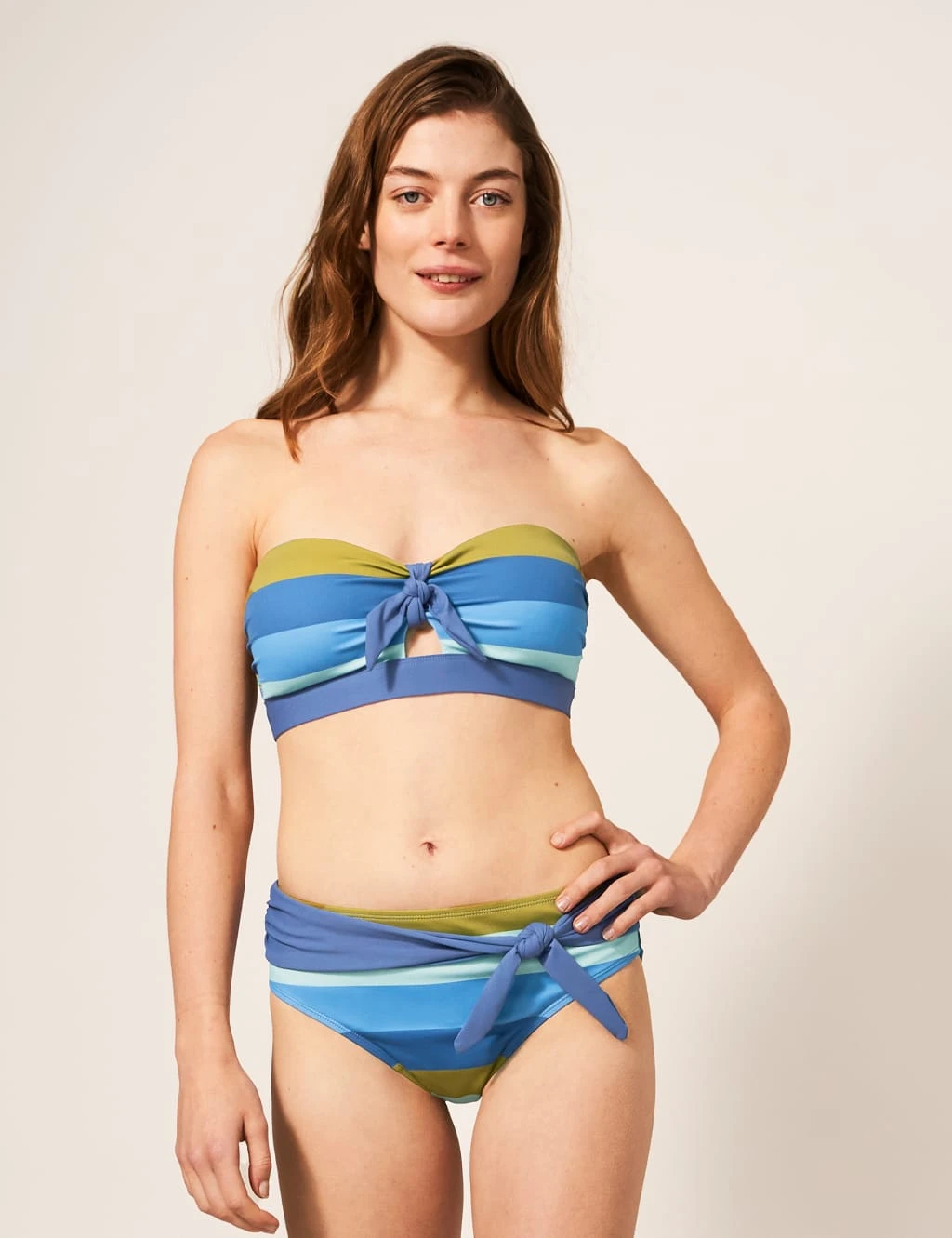 WHITE STUFF Striped High Leg Bikini Bottoms 1 WHITE STUFF Striped High Leg Bikini Bottoms