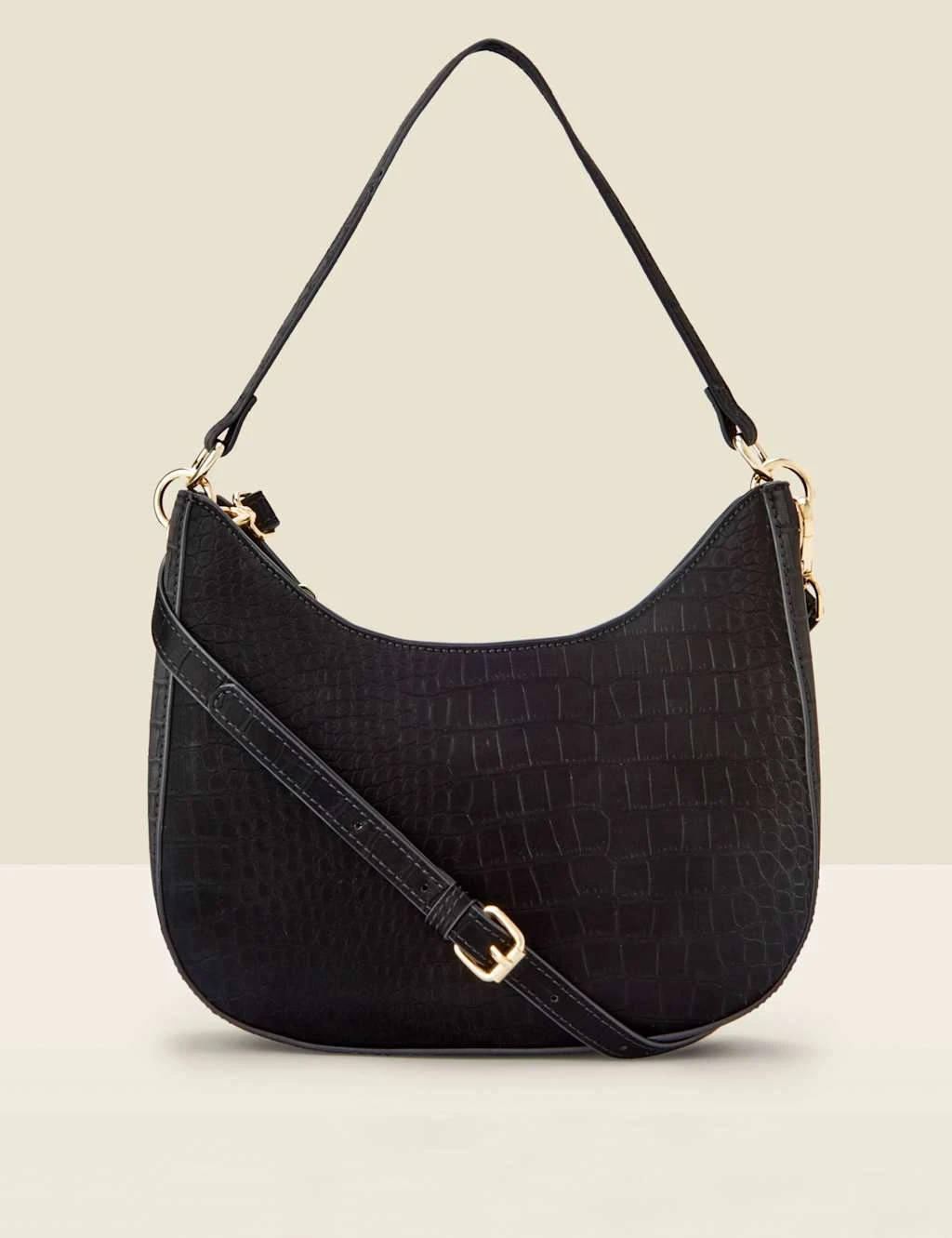 Faux Leather Croc Effect Shoulder Bag 2 Faux Leather Croc Effect Shoulder Bag - Image 2