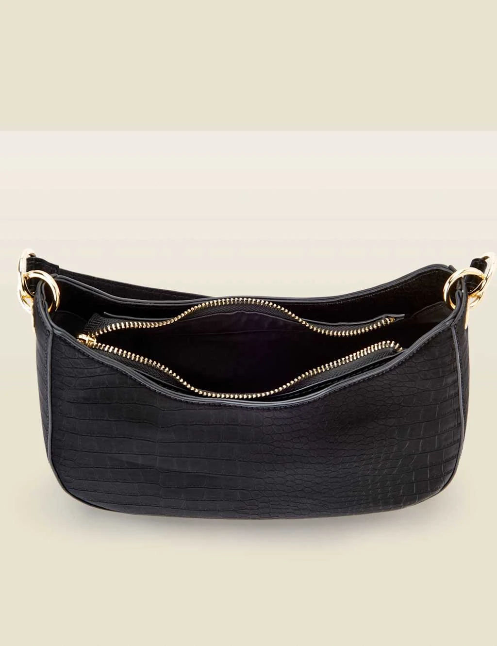 Faux Leather Croc Effect Shoulder Bag 4 Faux Leather Croc Effect Shoulder Bag - Image 4