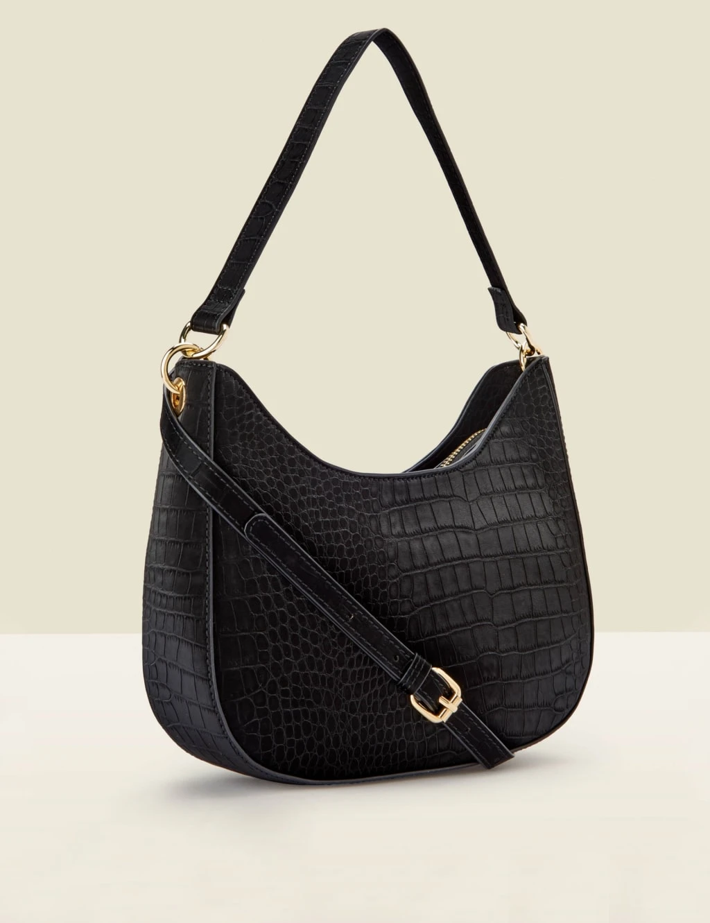 Faux Leather Croc Effect Shoulder Bag 1 Faux Leather Croc Effect Shoulder Bag