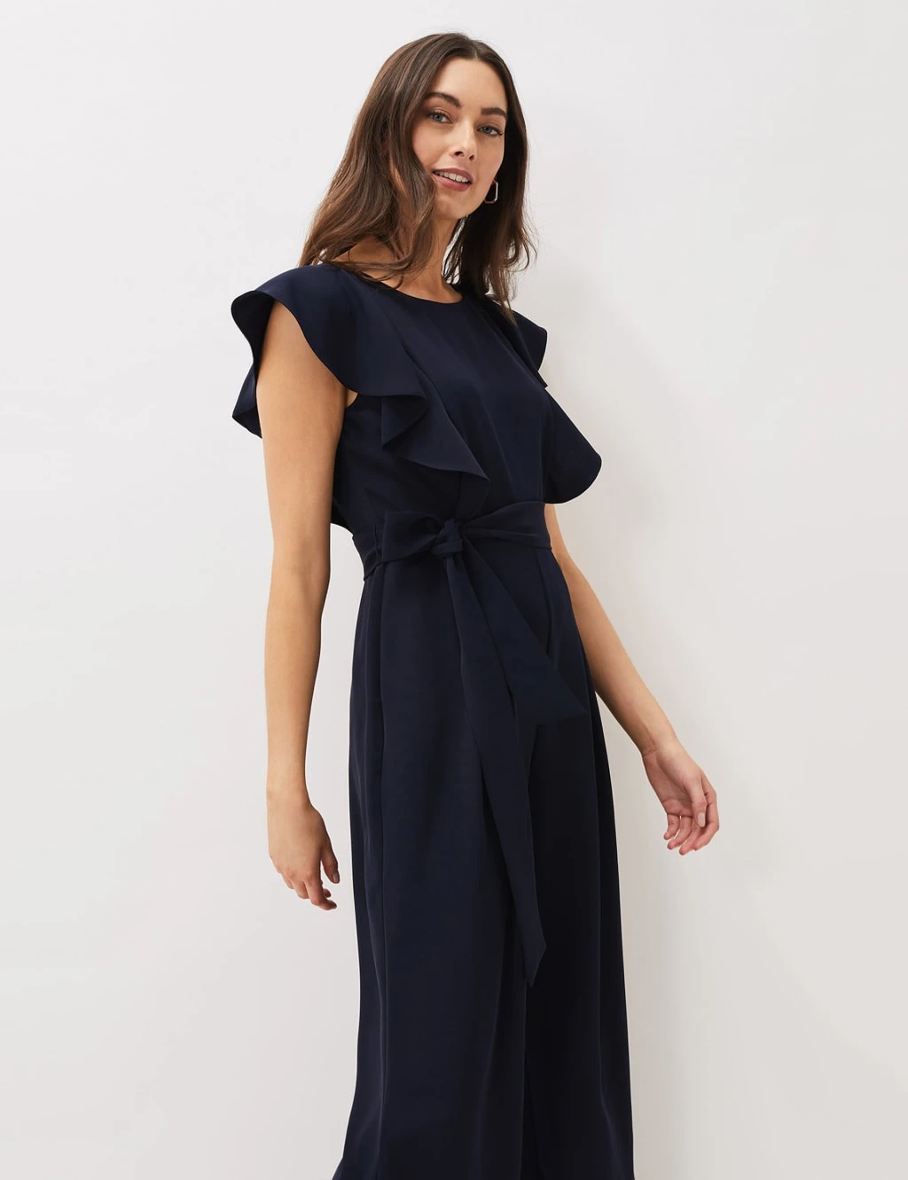 Frill Detail Short Sleeve Wide Leg Jumpsuit 3 Frill Detail Short Sleeve Wide Leg Jumpsuit - Image 3
