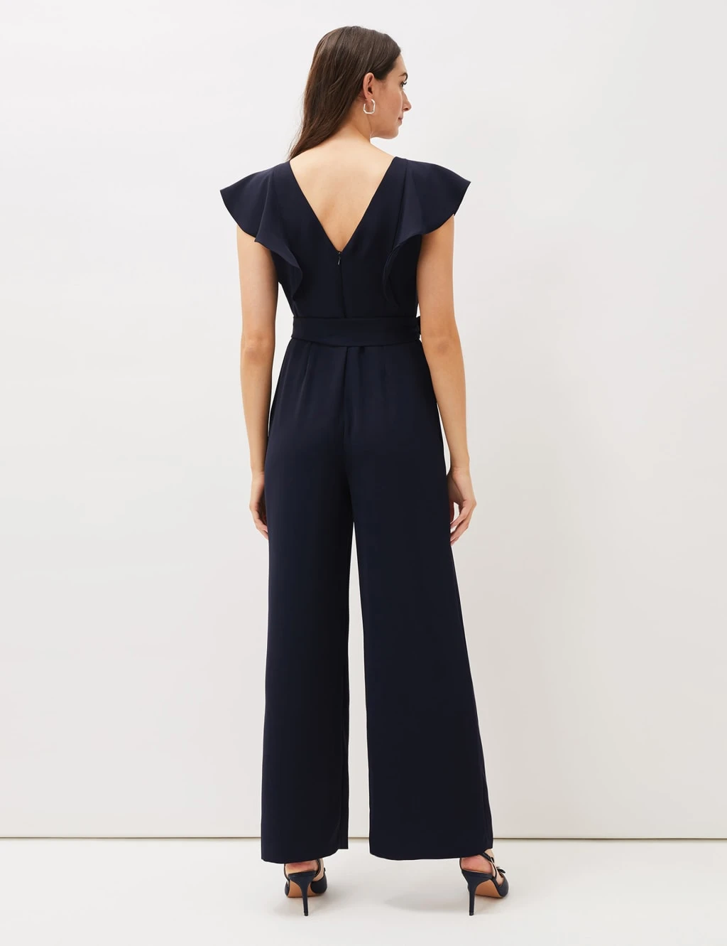 Frill Detail Short Sleeve Wide Leg Jumpsuit 4 Frill Detail Short Sleeve Wide Leg Jumpsuit - Image 4