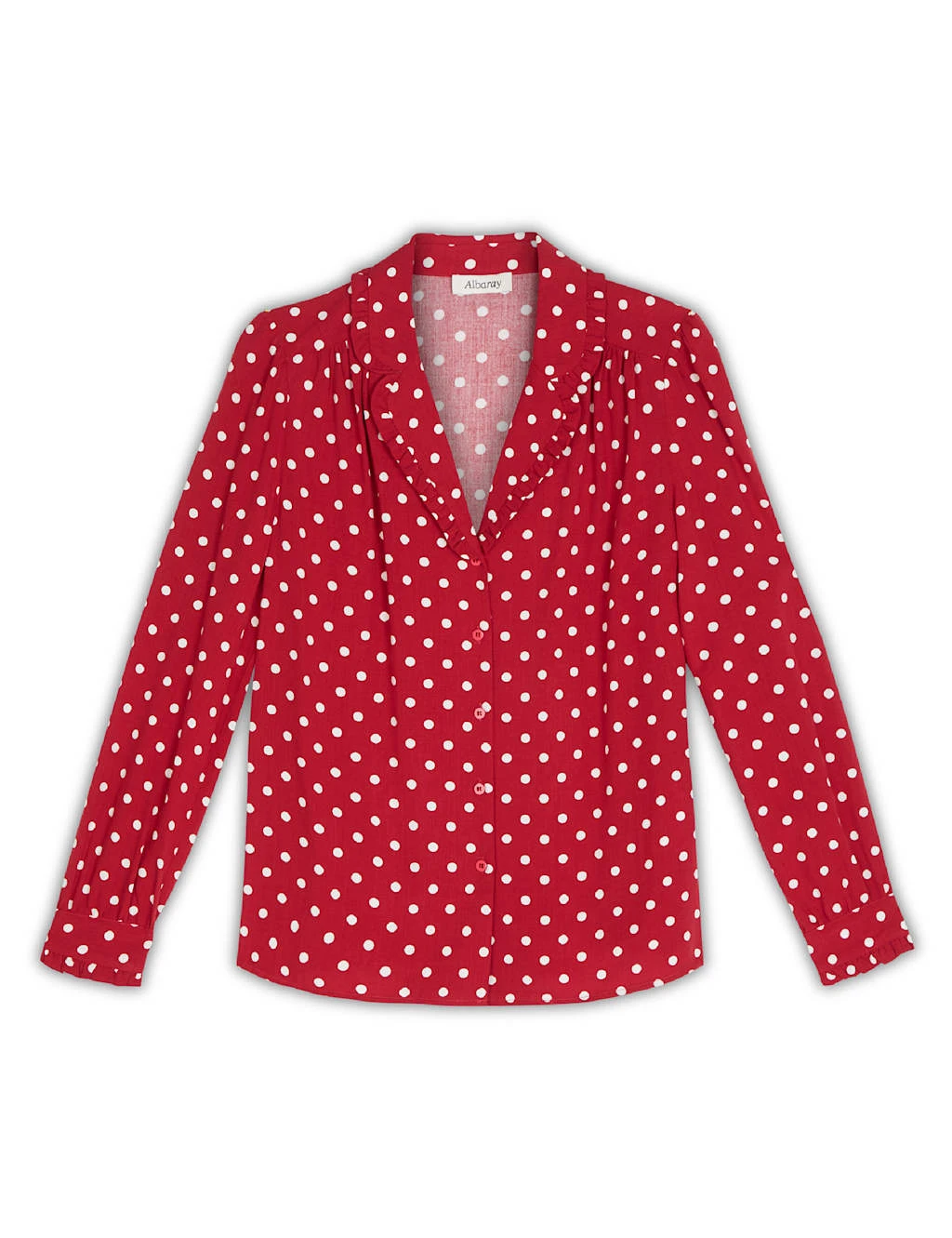 Polka Dot Collared Long Sleeve Blouse 2 Polka Dot Collared Long Sleeve Blouse - Image 2