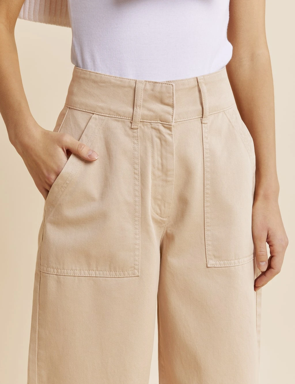 Pure Cotton Cargo Wide Leg Trousers 3 Pure Cotton Cargo Wide Leg Trousers - Image 3