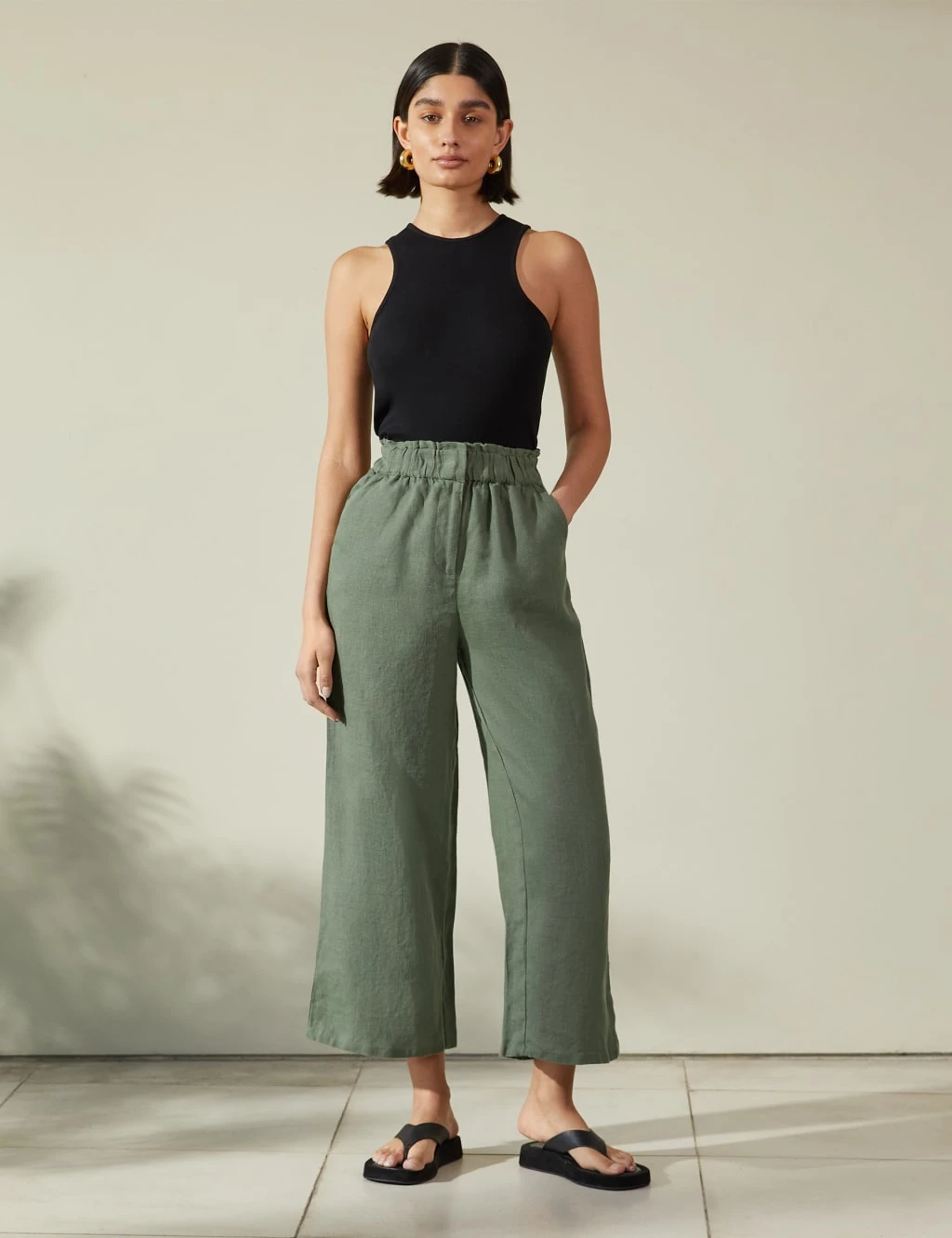 Pure Linen Wide Leg Culottes 1 Pure Linen Wide Leg Culottes