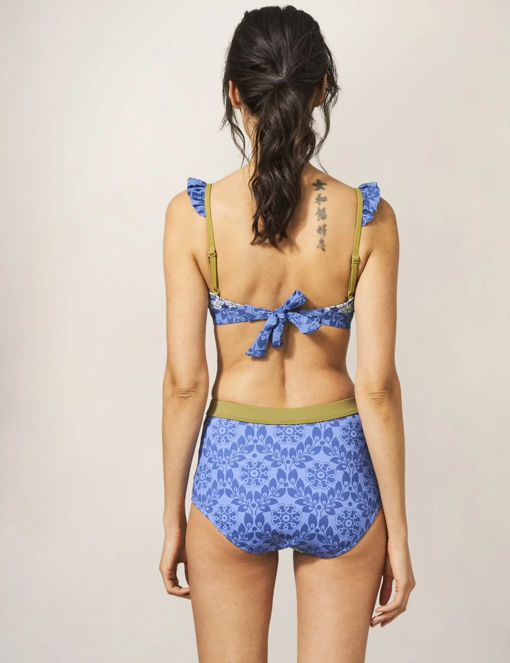 WHITE STUFF Printed Ruched High Waisted Bikini Bottoms 3 WHITE STUFF Printed Ruched High Waisted Bikini Bottoms - Image 3