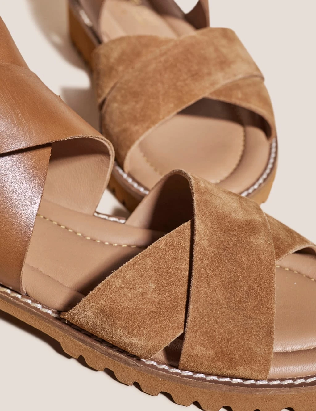 WHITE STUFF Leather Crossover Ankle Strap Flat Sandals 3 WHITE STUFF Leather Crossover Ankle Strap Flat Sandals - Image 3