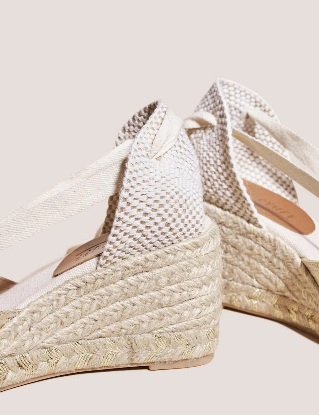 WHITE STUFF Leather Metallic Wedge Espadrilles 3 WHITE STUFF Leather Metallic Wedge Espadrilles - Image 3
