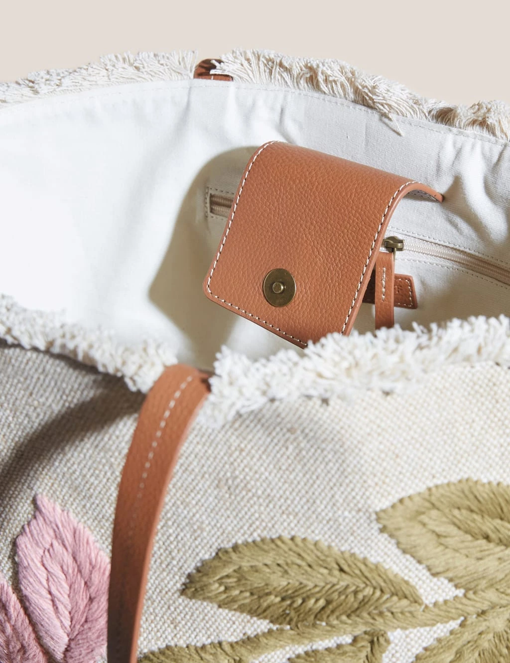 WHITE STUFF Cotton Blend Embroidered Tote Bag 2 WHITE STUFF Cotton Blend Embroidered Tote Bag - Image 2