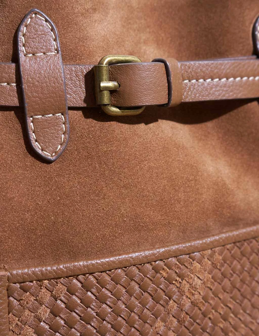 WHITE STUFF Suede Woven Bucket Bag 3 WHITE STUFF Suede Woven Bucket Bag - Image 3