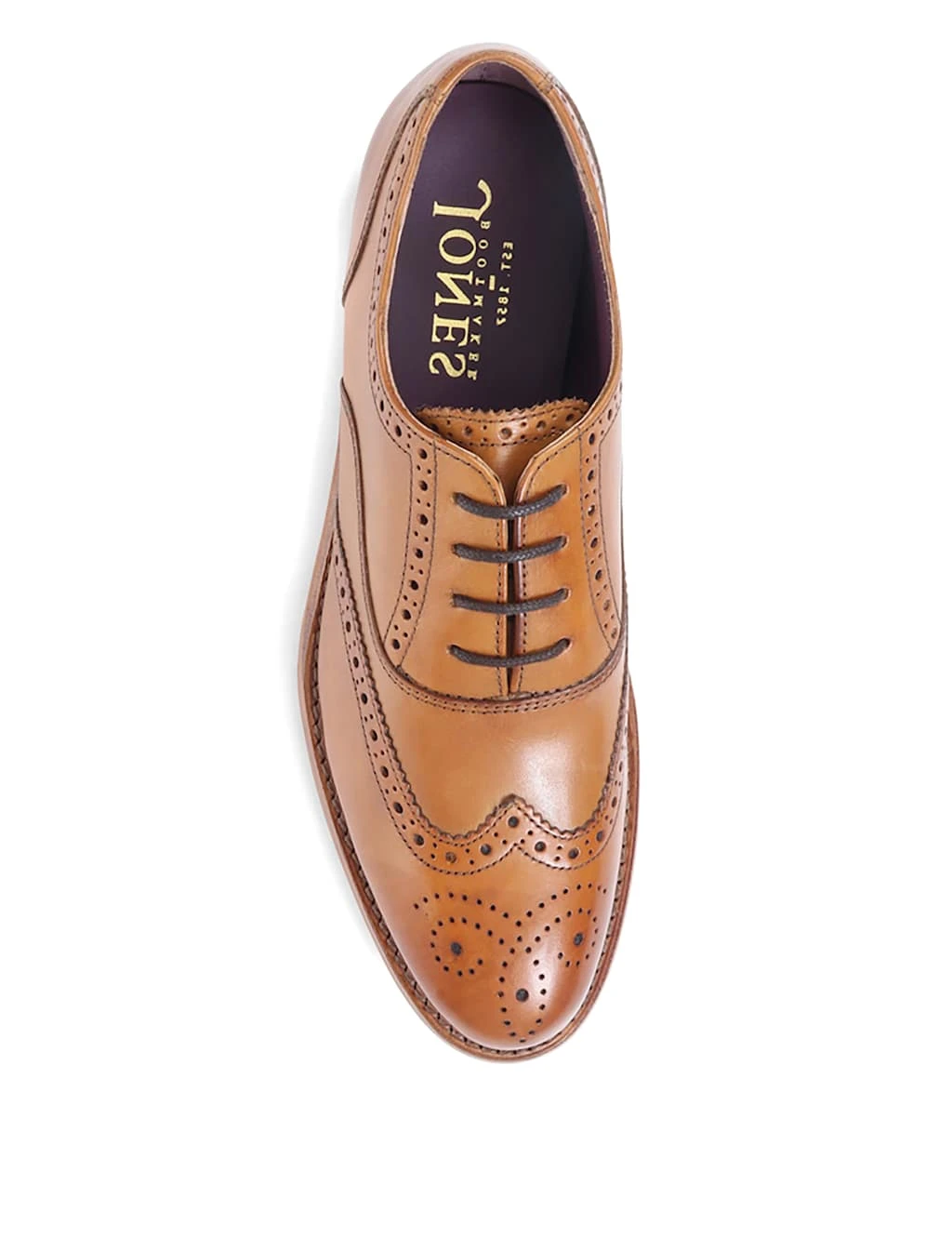 Jones Bootmaker Leather Lace Up Flat Brogues 6 Jones Bootmaker Leather Lace Up Flat Brogues - Image 6