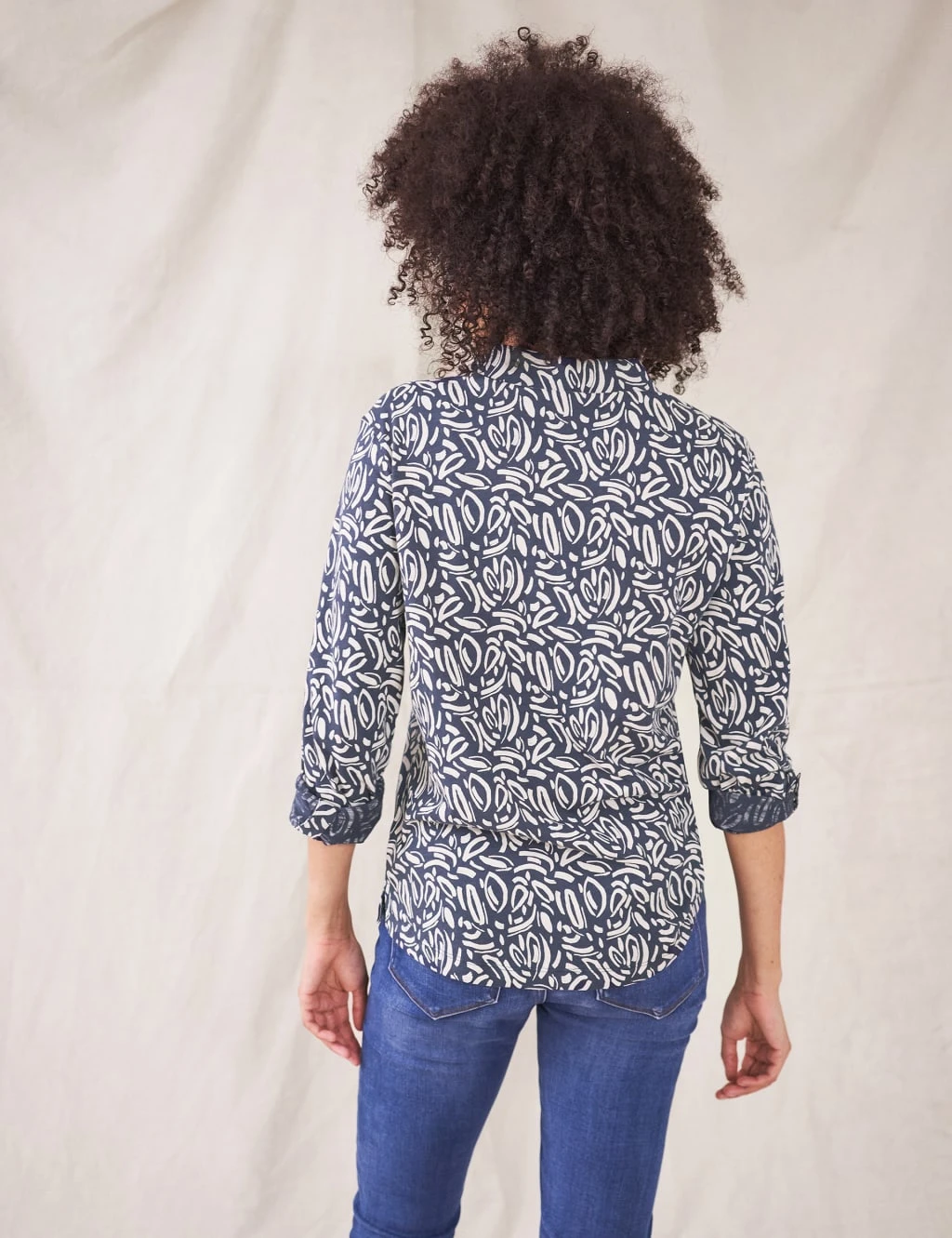 WHITE STUFF Jersey Printed Long Sleeve Shirt 3 WHITE STUFF Jersey Printed Long Sleeve Shirt - Image 3