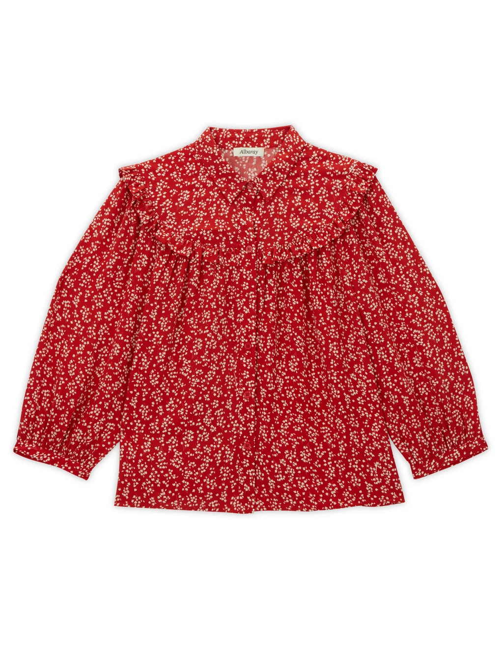 Printed Collared Ruffle Blouse 2 Printed Collared Ruffle Blouse - Image 2