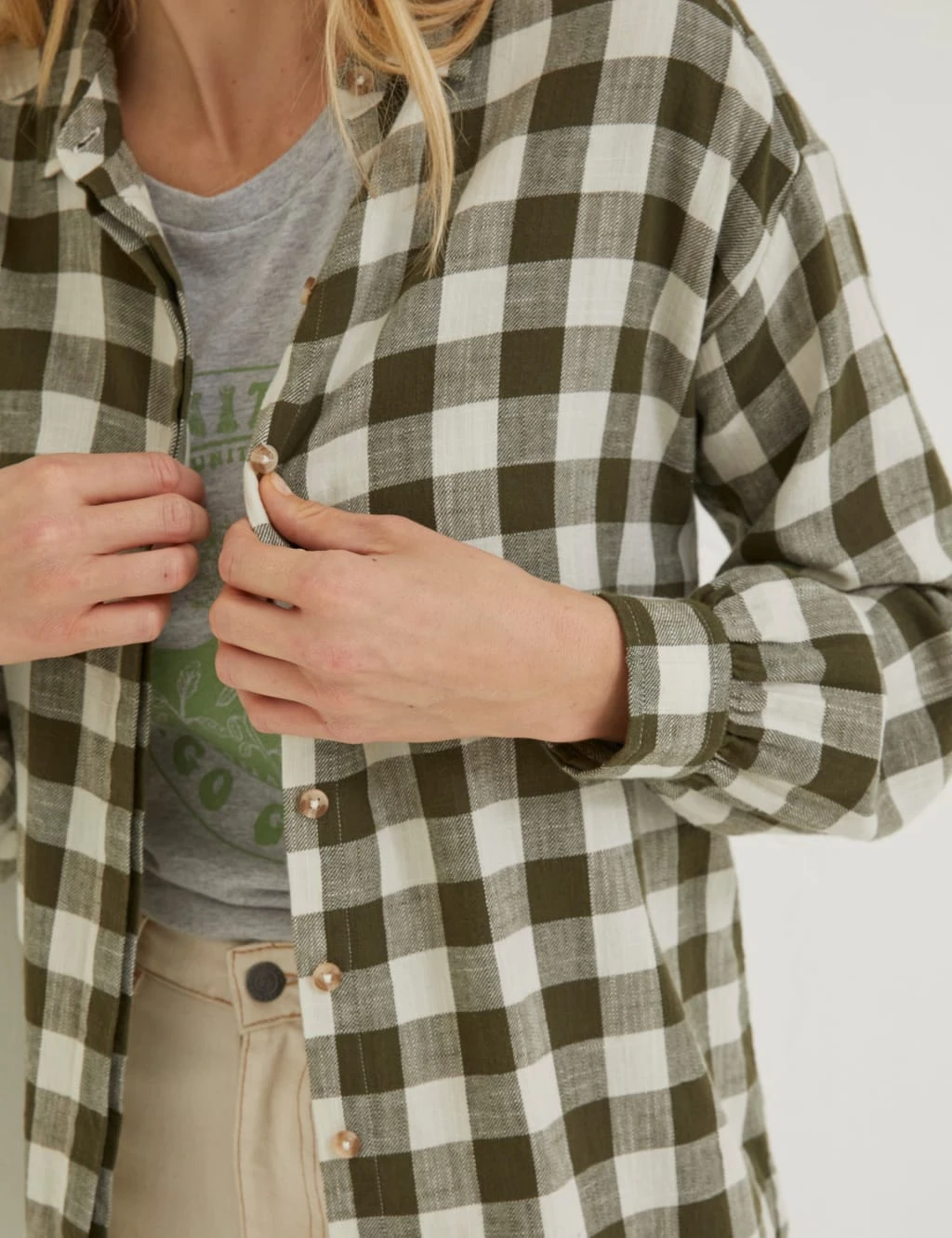 Pure Cotton Checked Longline Shirt 3 Pure Cotton Checked Longline Shirt - Image 3