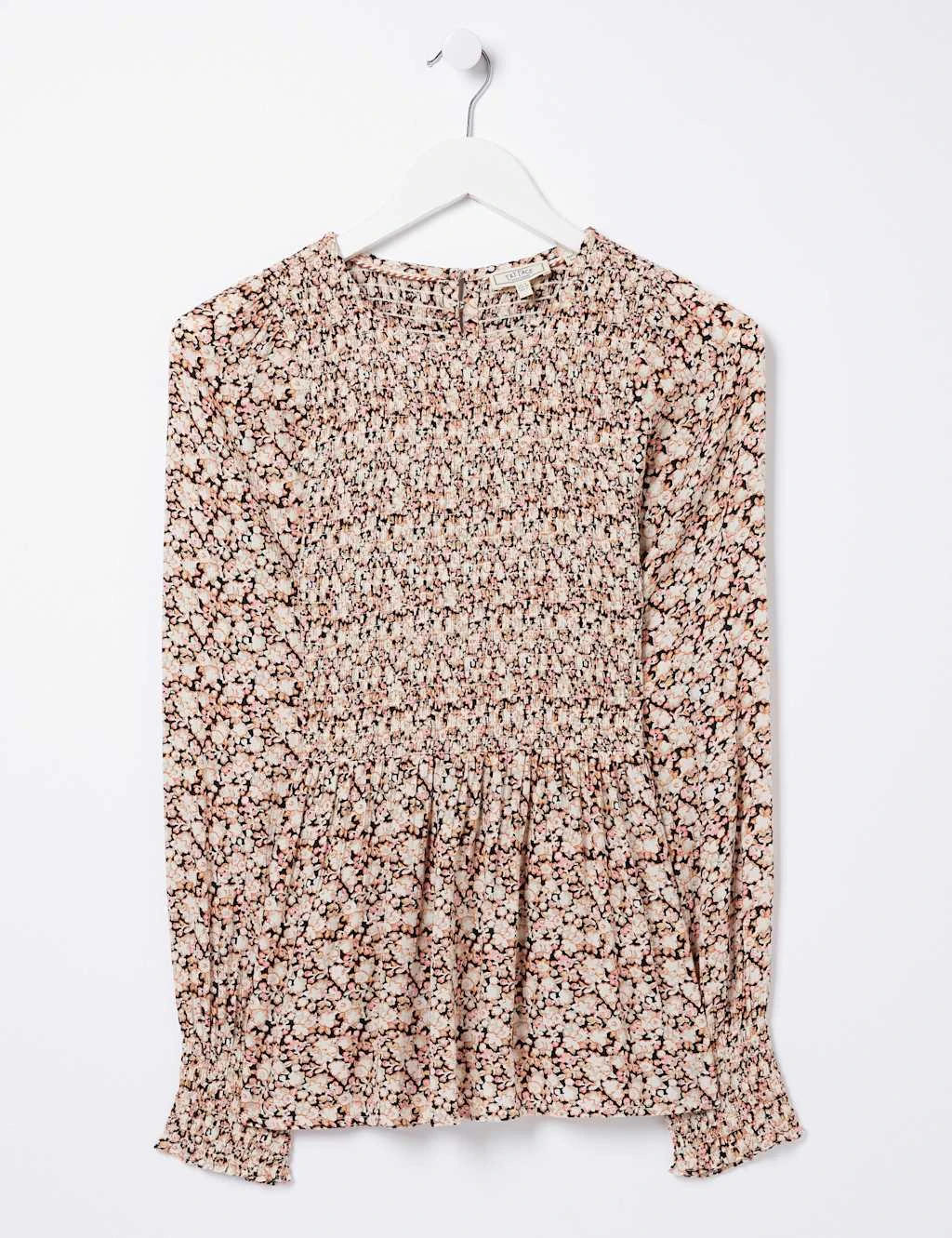 Floral Shirred Long Sleeve Blouse 2 Floral Shirred Long Sleeve Blouse - Image 2