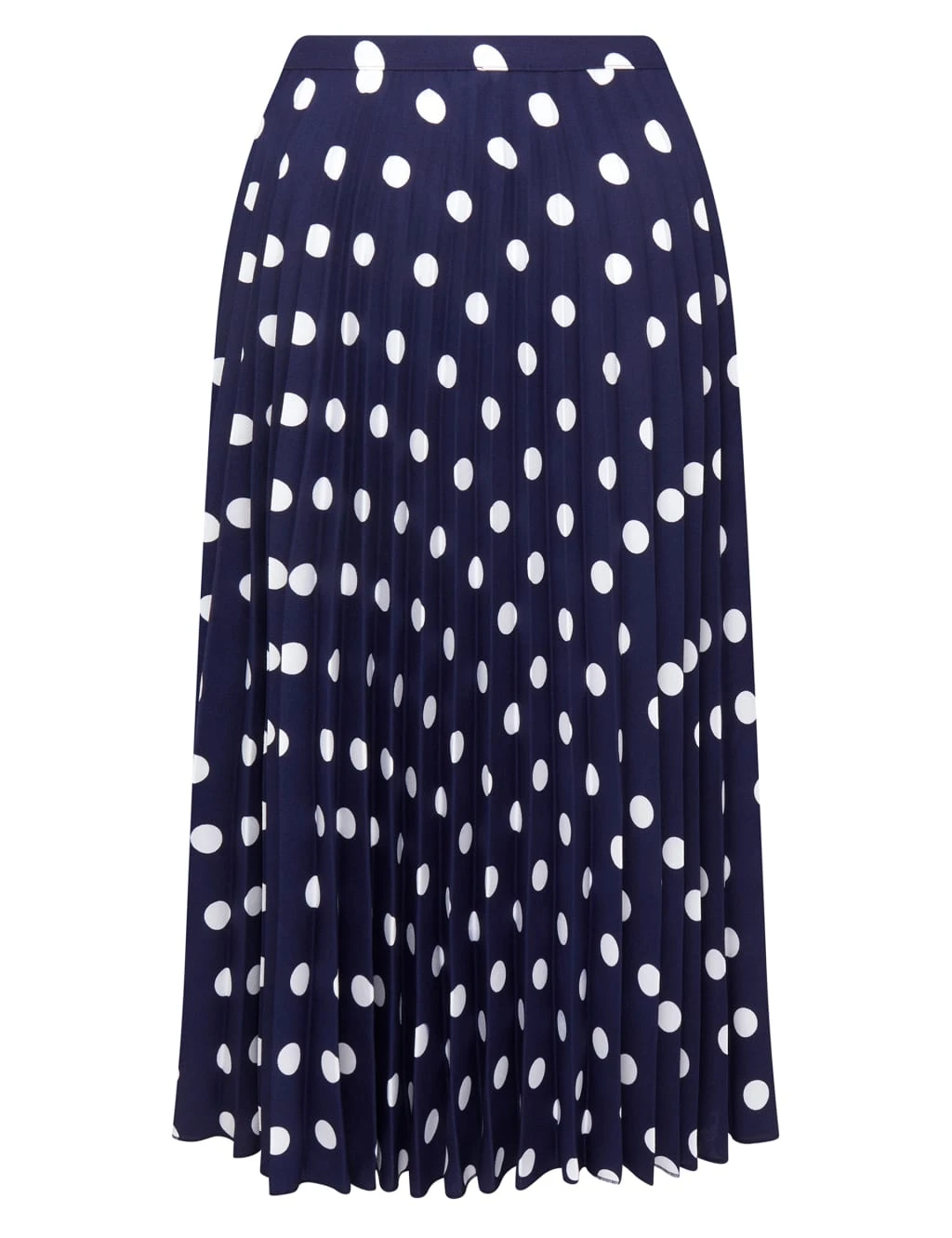 Crepe Polka Dot Pleated Midi Skater Skirt 2 Crepe Polka Dot Pleated Midi Skater Skirt - Image 2