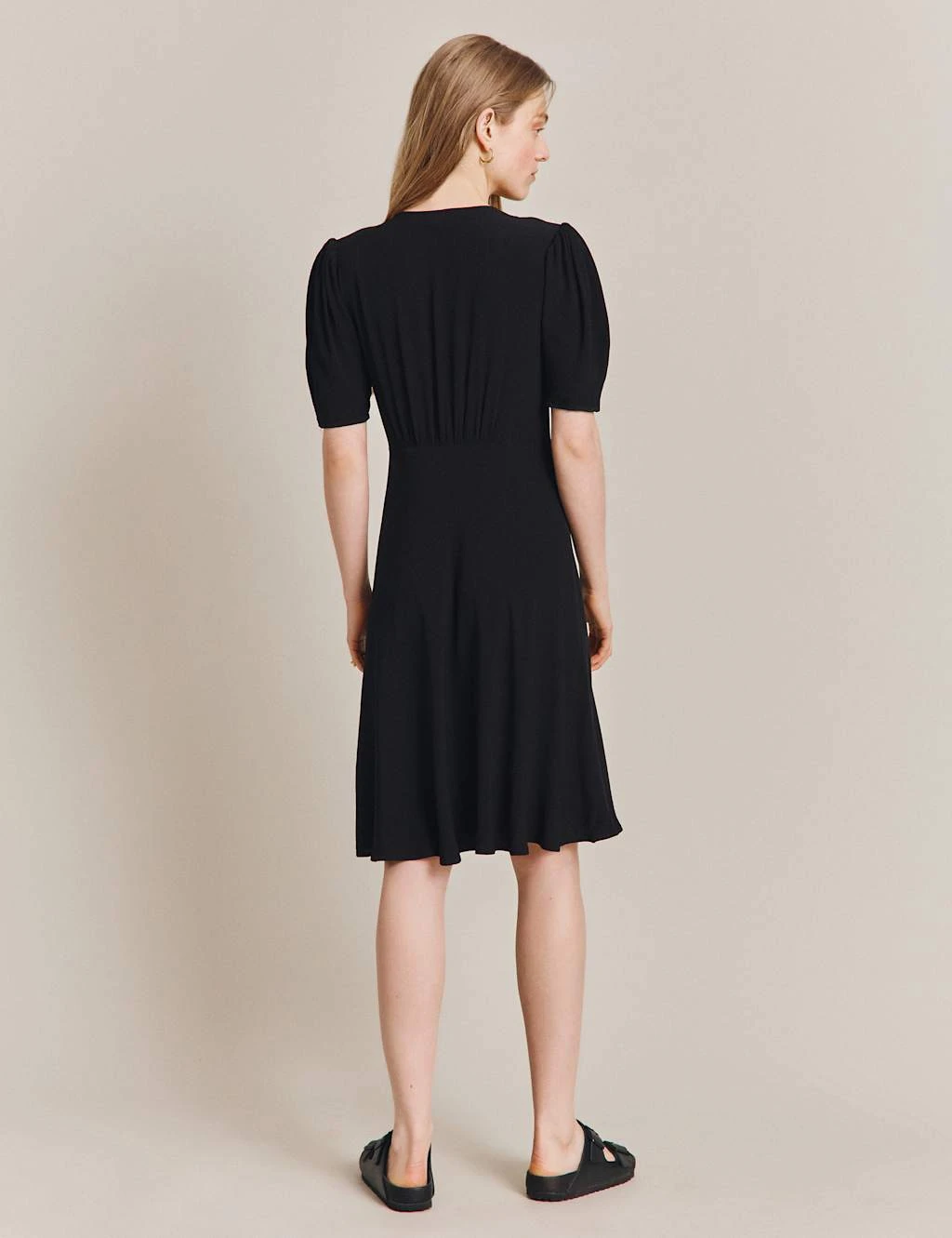 Ghost V-Neck Puff Sleeve Knee Length Tea Dress 3 Ghost V-Neck Puff Sleeve Knee Length Tea Dress - Image 3