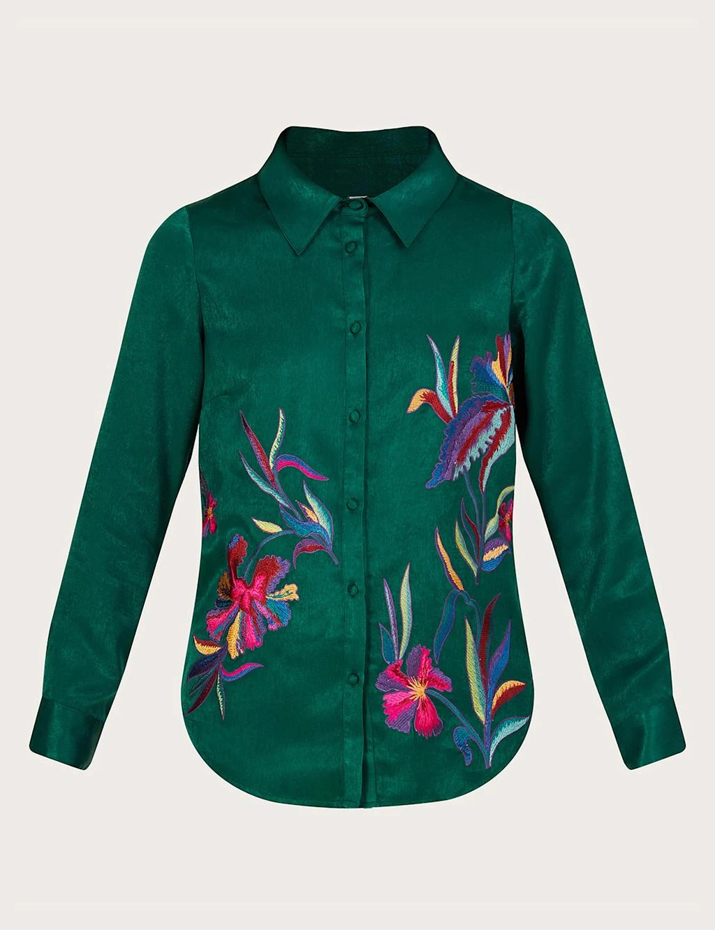 MONSOON Satin Embroidered Collared Shirt 2 MONSOON Satin Embroidered Collared Shirt - Image 2