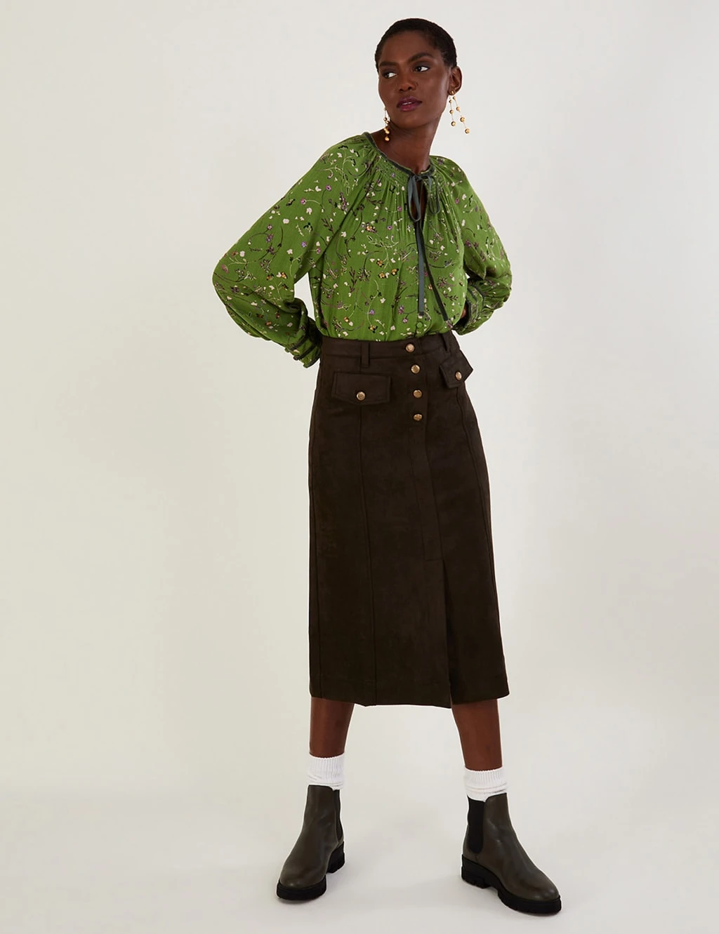 MONSOON Sequin Embellished Floral Shirred Blouse 1 MONSOON Sequin Embellished Floral Shirred Blouse