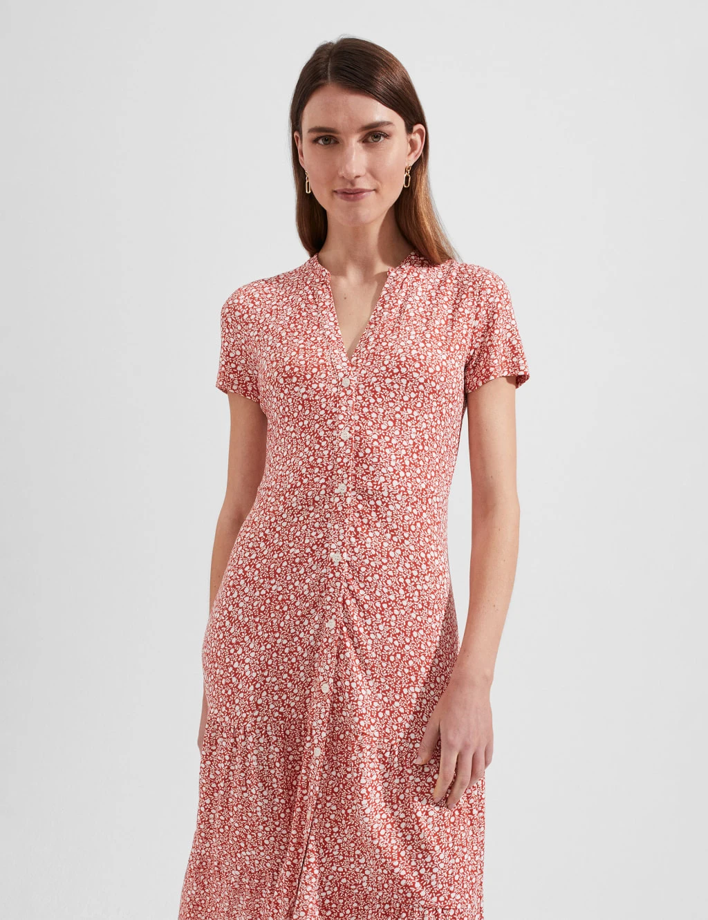 Printed V-Neck Midi Tea Dress 3 Printed V-Neck Midi Tea Dress - Image 3